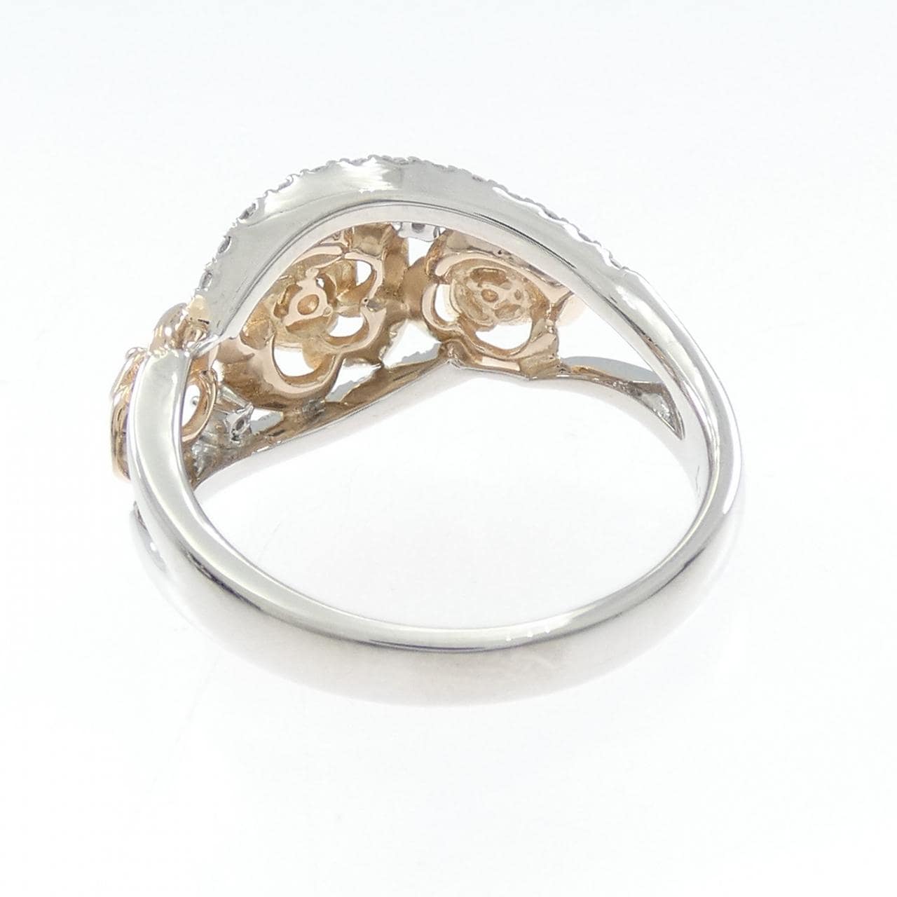 PT900/K18PG ローズ  ダイヤモンド リング 0.27CT