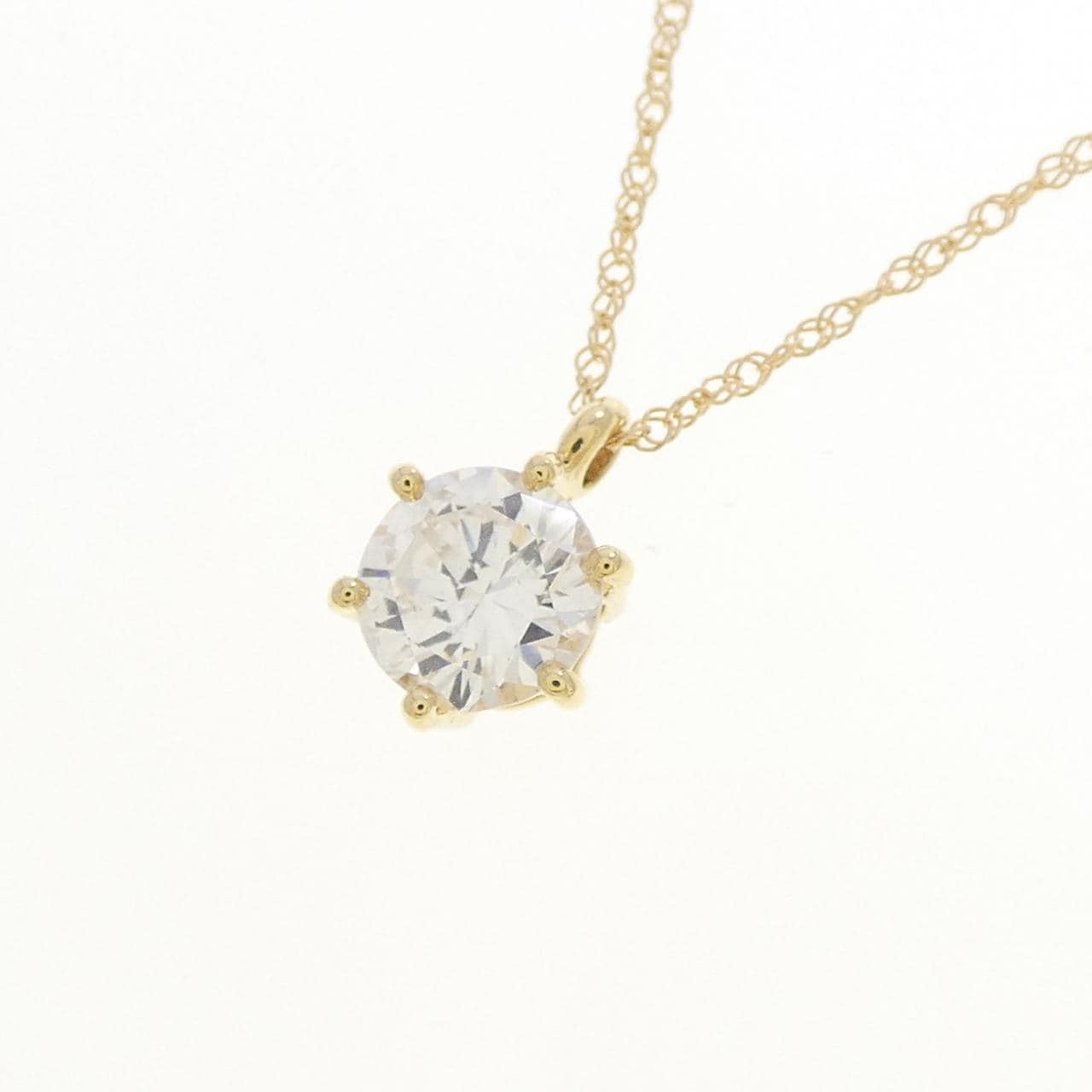 K18YG ソリティア ダイヤモンド ネックレス 0.48CT