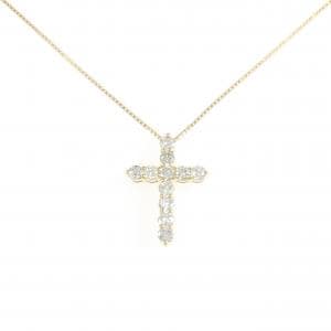 K18YG クロス ダイヤモンド ネックレス 1.00CT