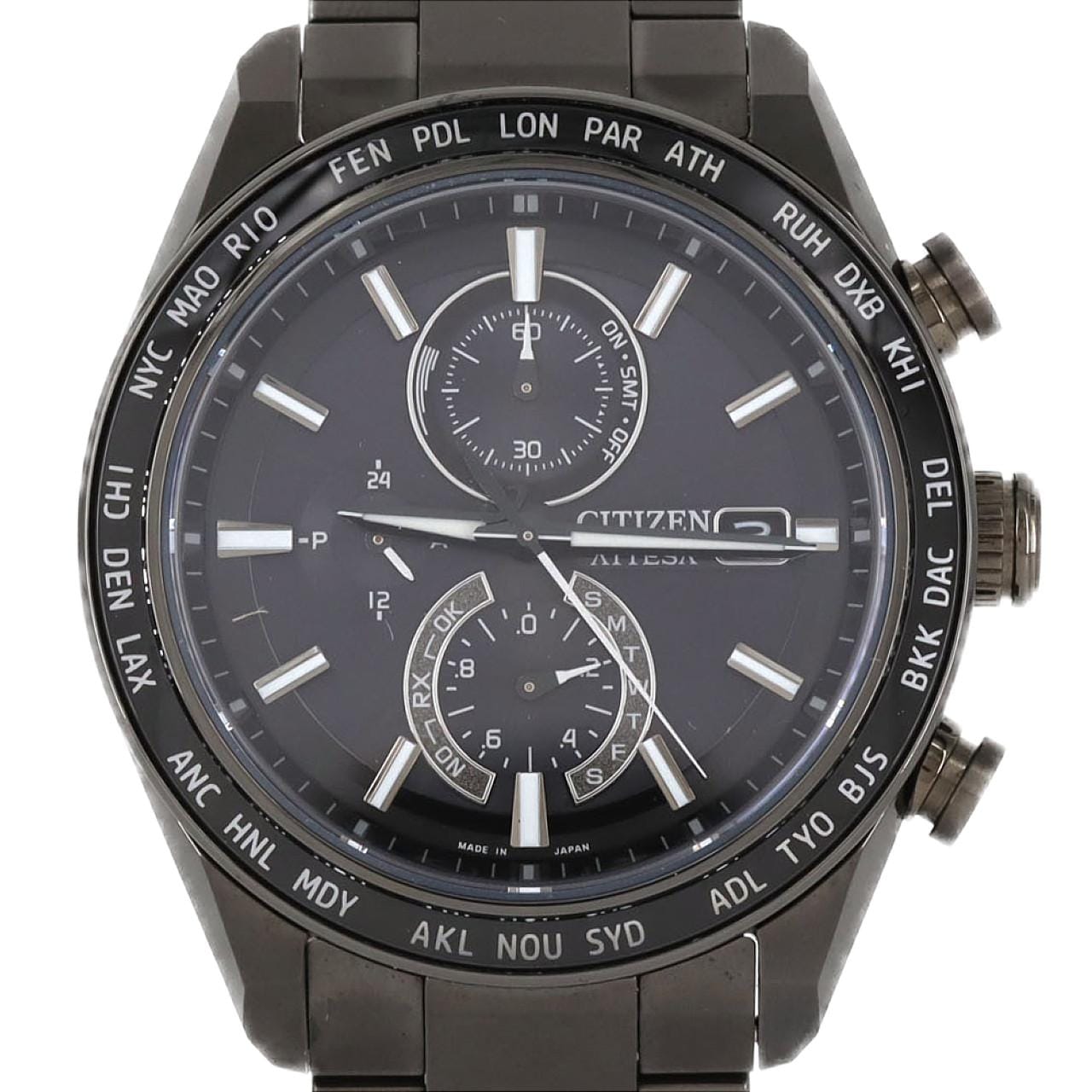 シチズン アテッサ 電波時計 H800-00D9D01/AT8294-59E TI ソーラークォーツ