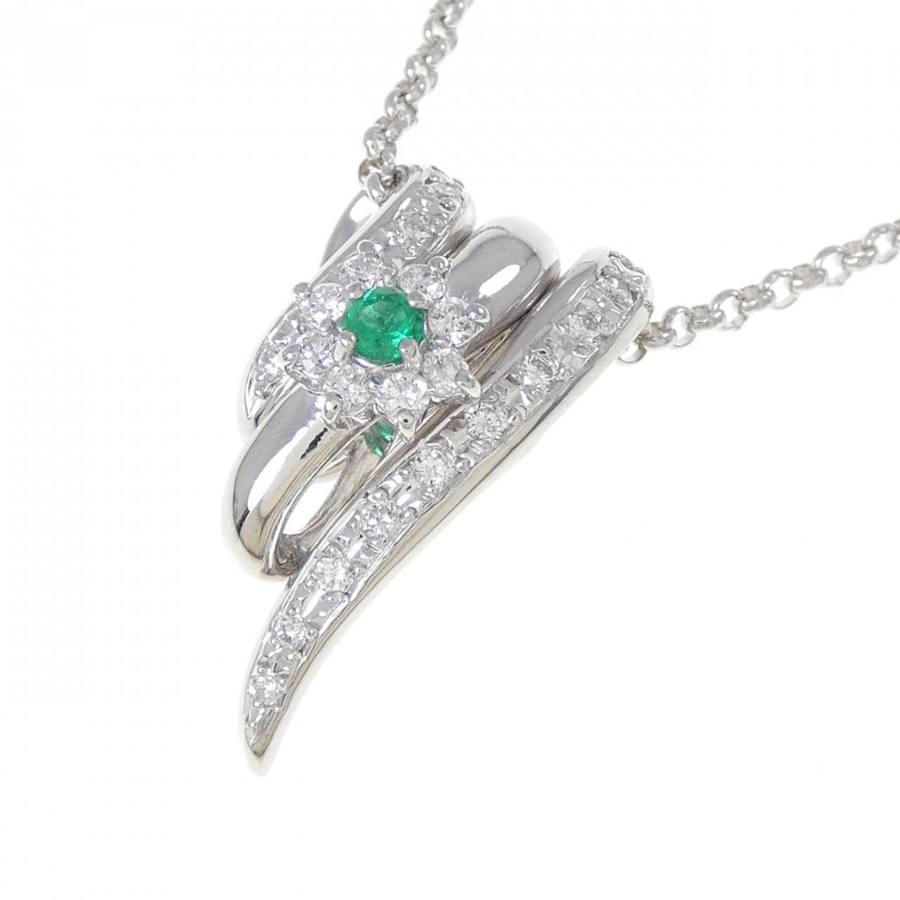 PT900/PT850 2WAY エメラルド ネックレス 0.07CT