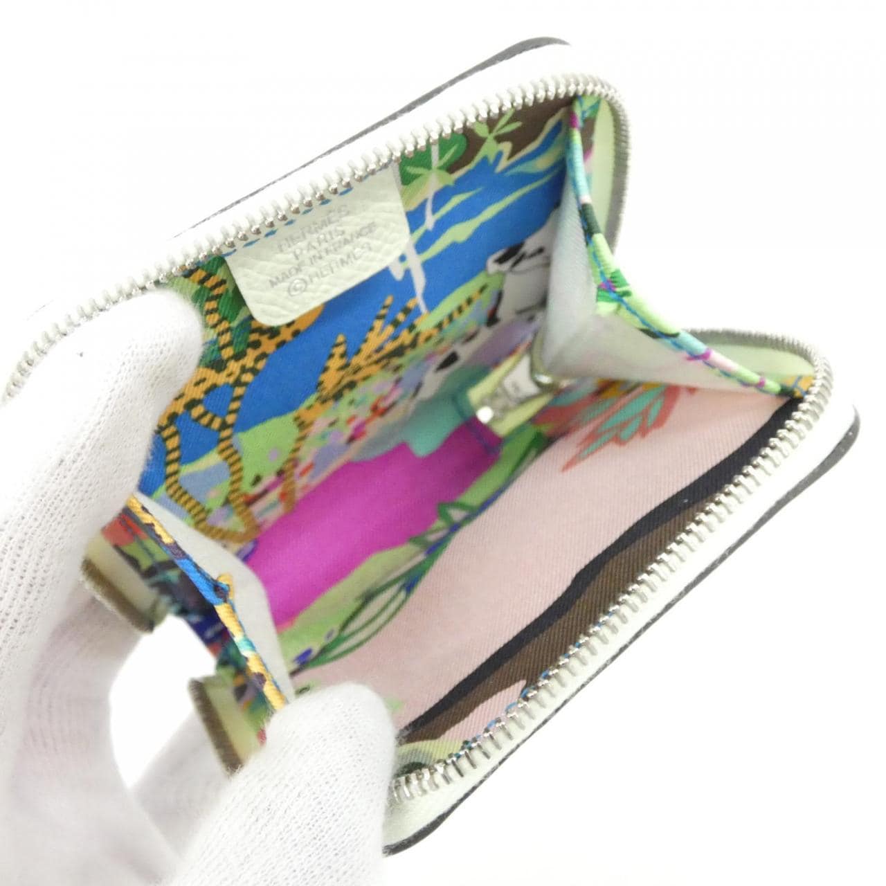 HERMES EN LIBERTE 絲綢 Porto Monnaie 084237CK INCASE