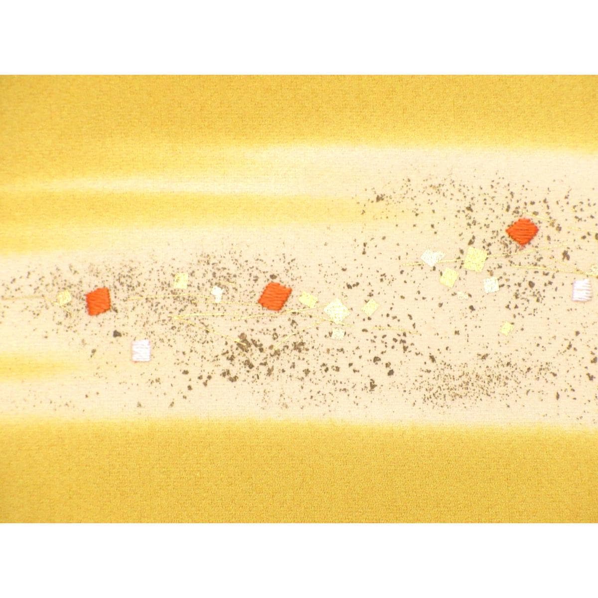 名古屋帯　染帯　金彩加工刺繍入り　開き名古屋