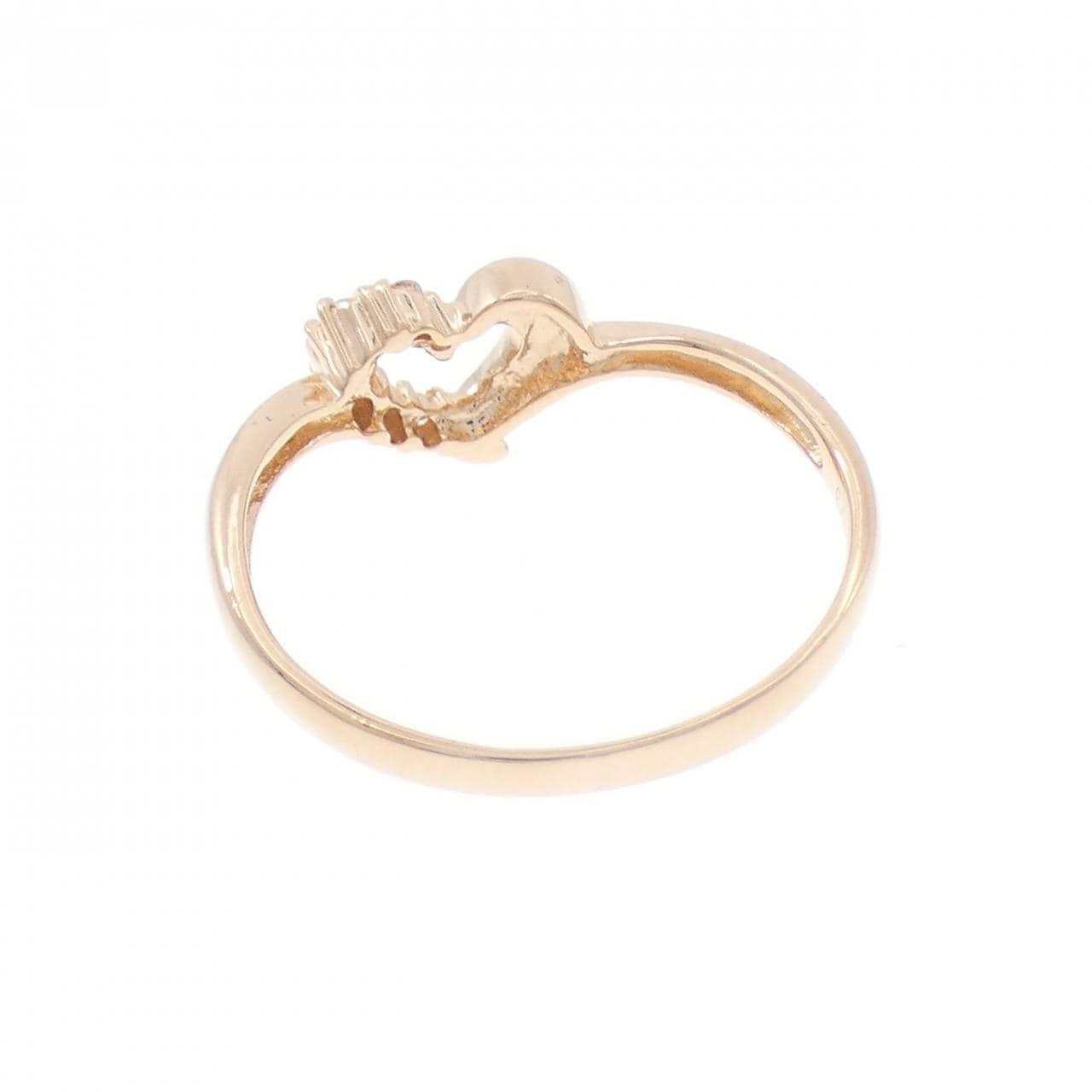 K18PG ハート ダイヤモンド リング 0.09CT