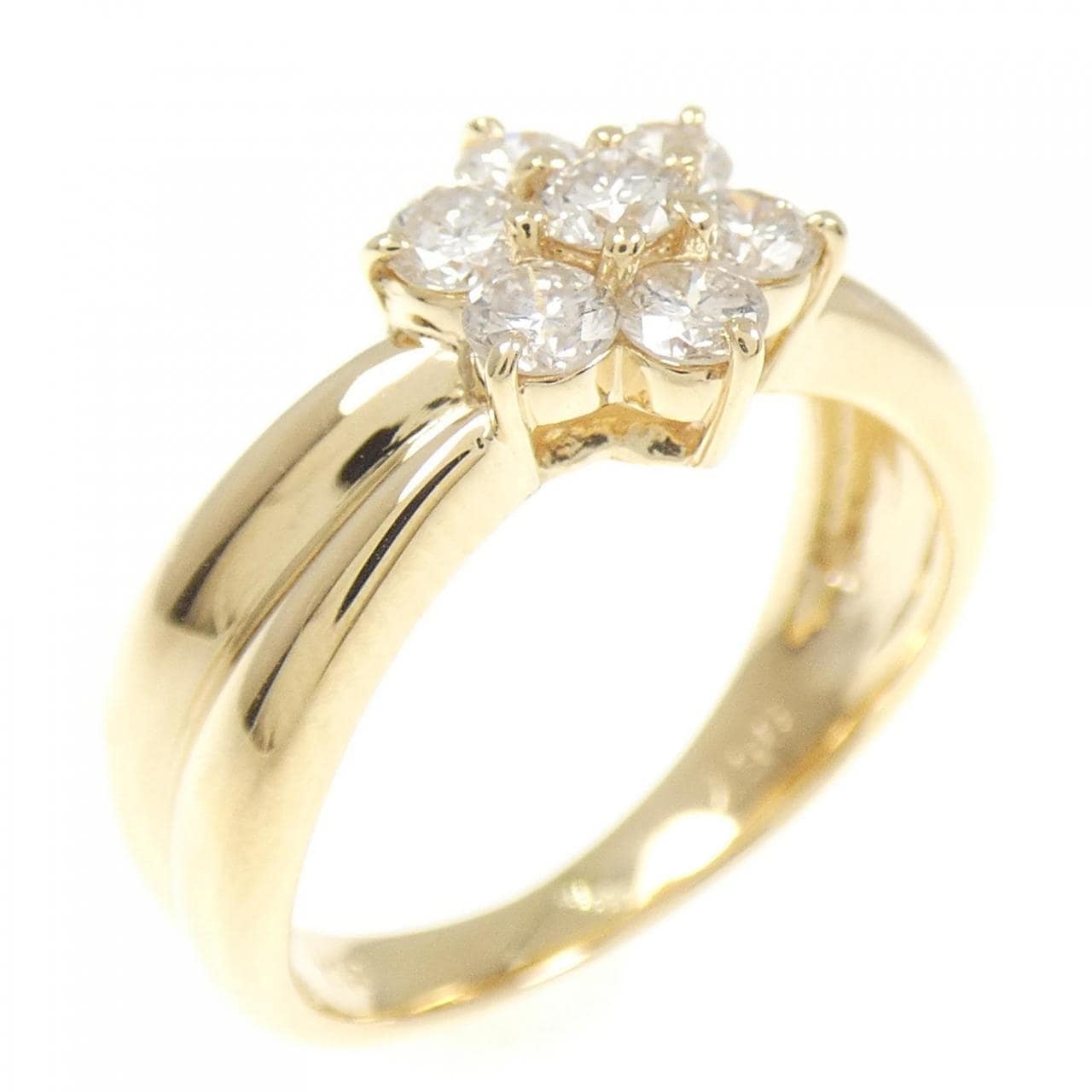 K18YG フラワー ダイヤモンド リング 0.57CT