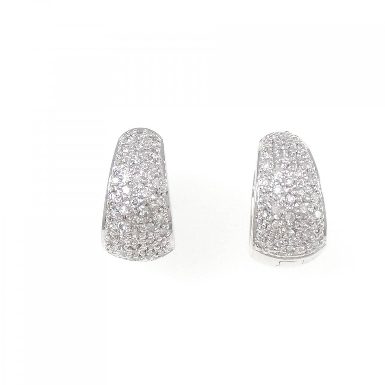 750WG Pave Diamond Earrings 0.50CT