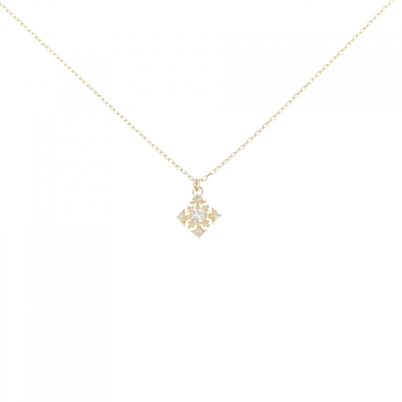 アガット ダイヤネックレス K18 0.08ct-