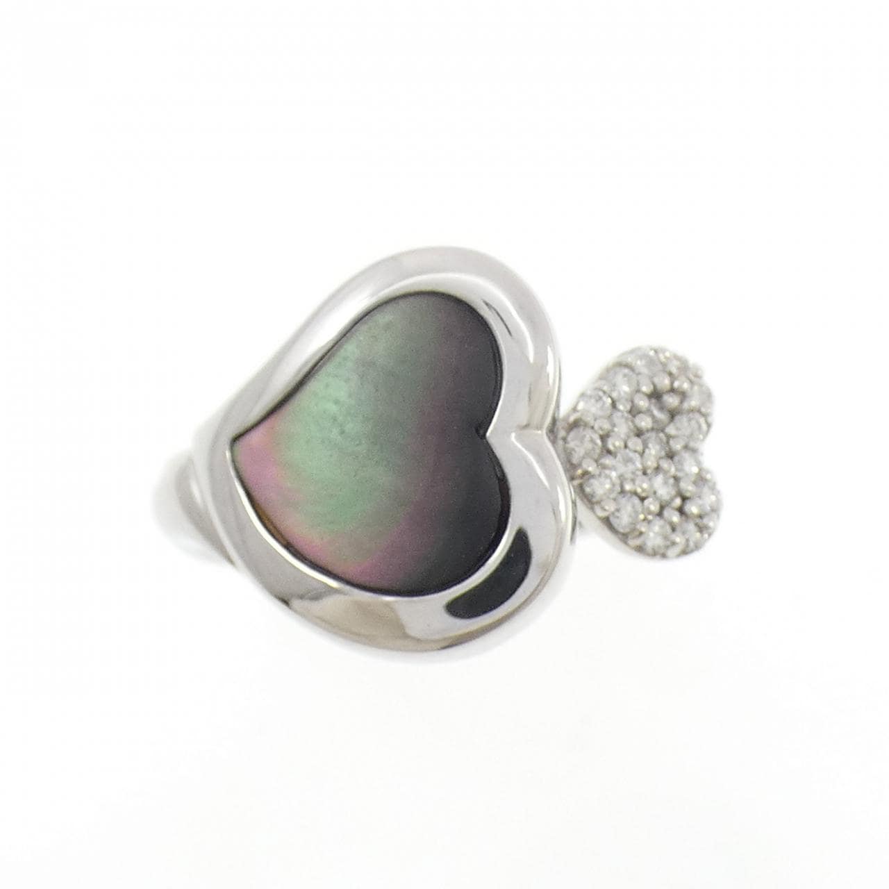 K18WGB ハート マザーオブパール リング