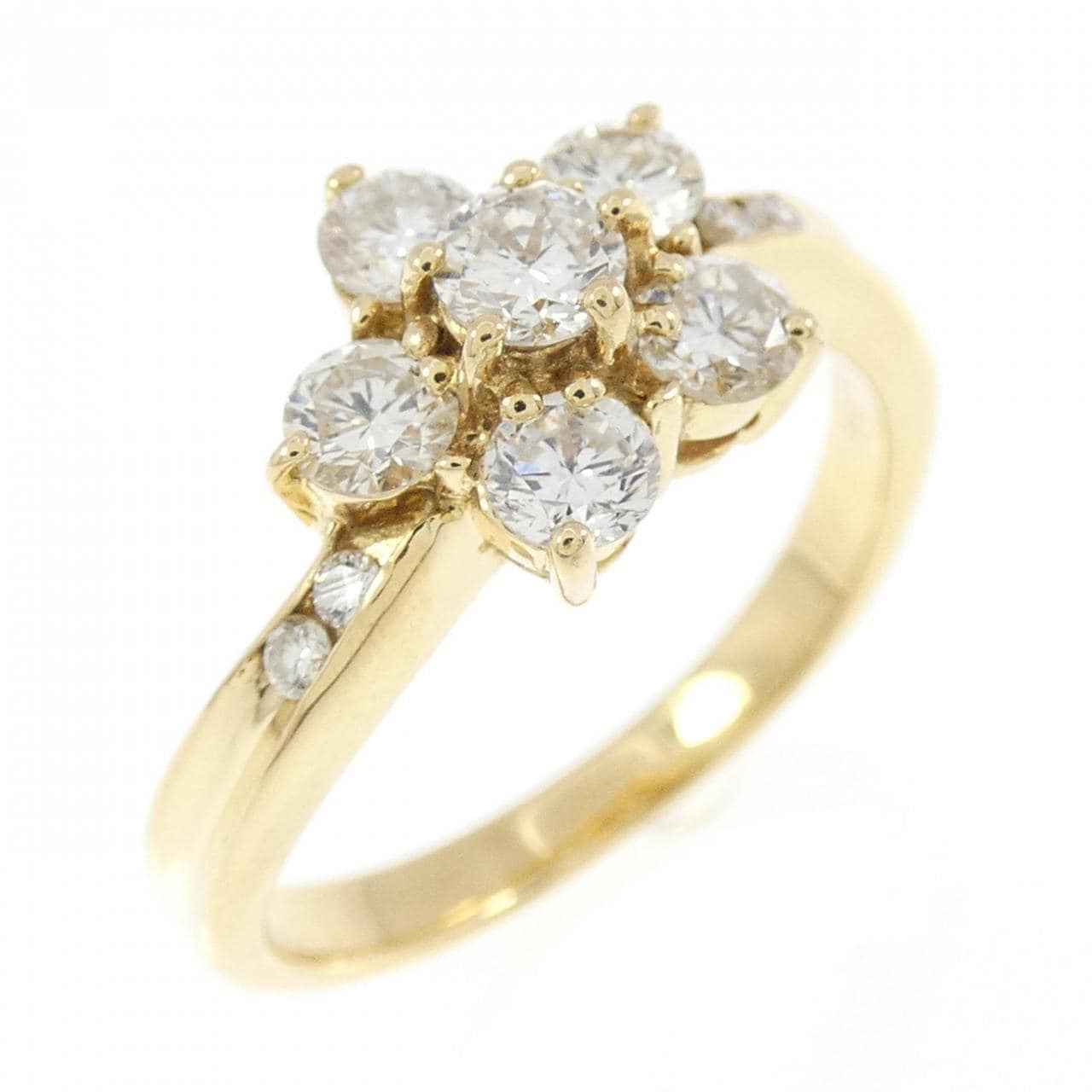 K18YG flower Diamond ring 0.71CT