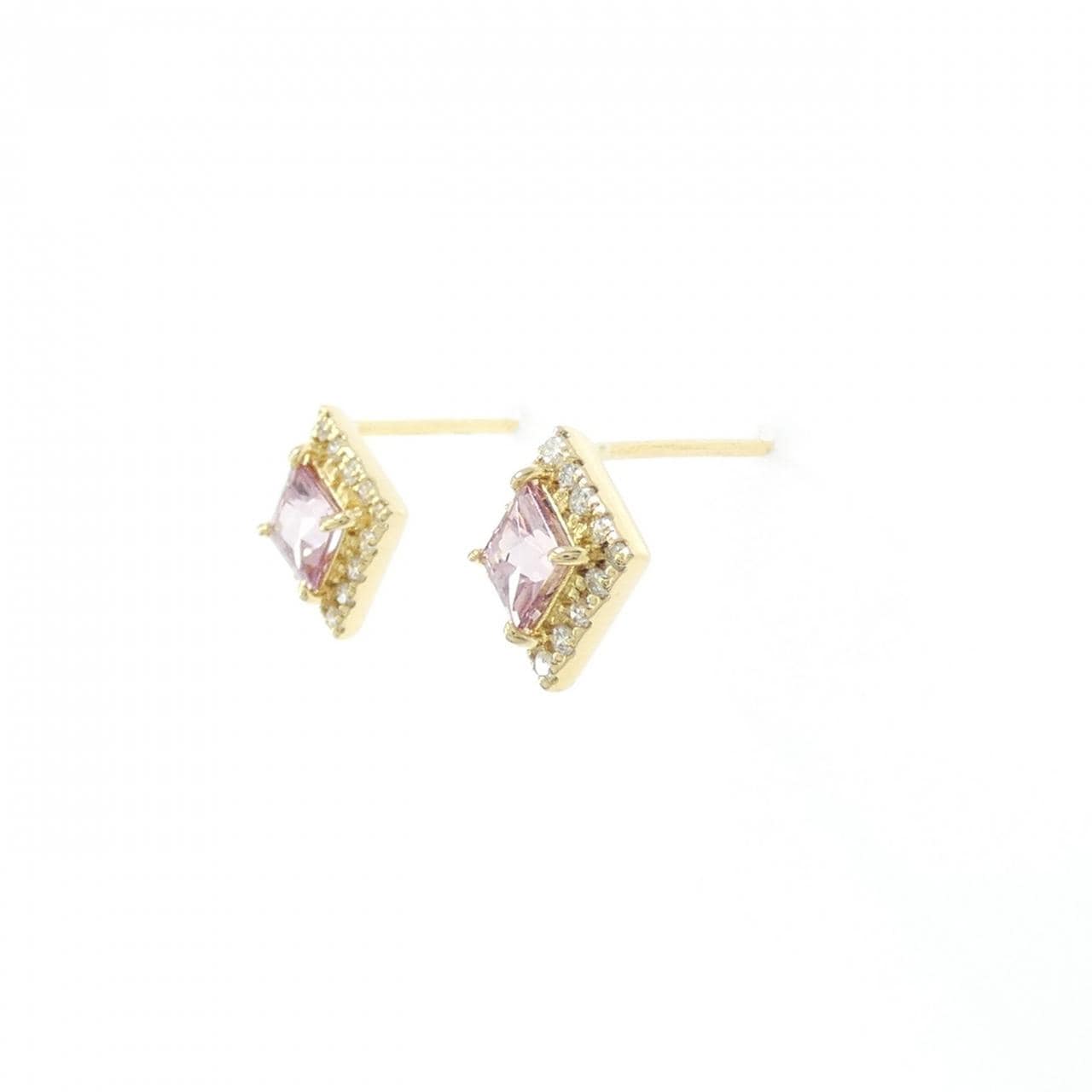 K18YG石榴石耳环