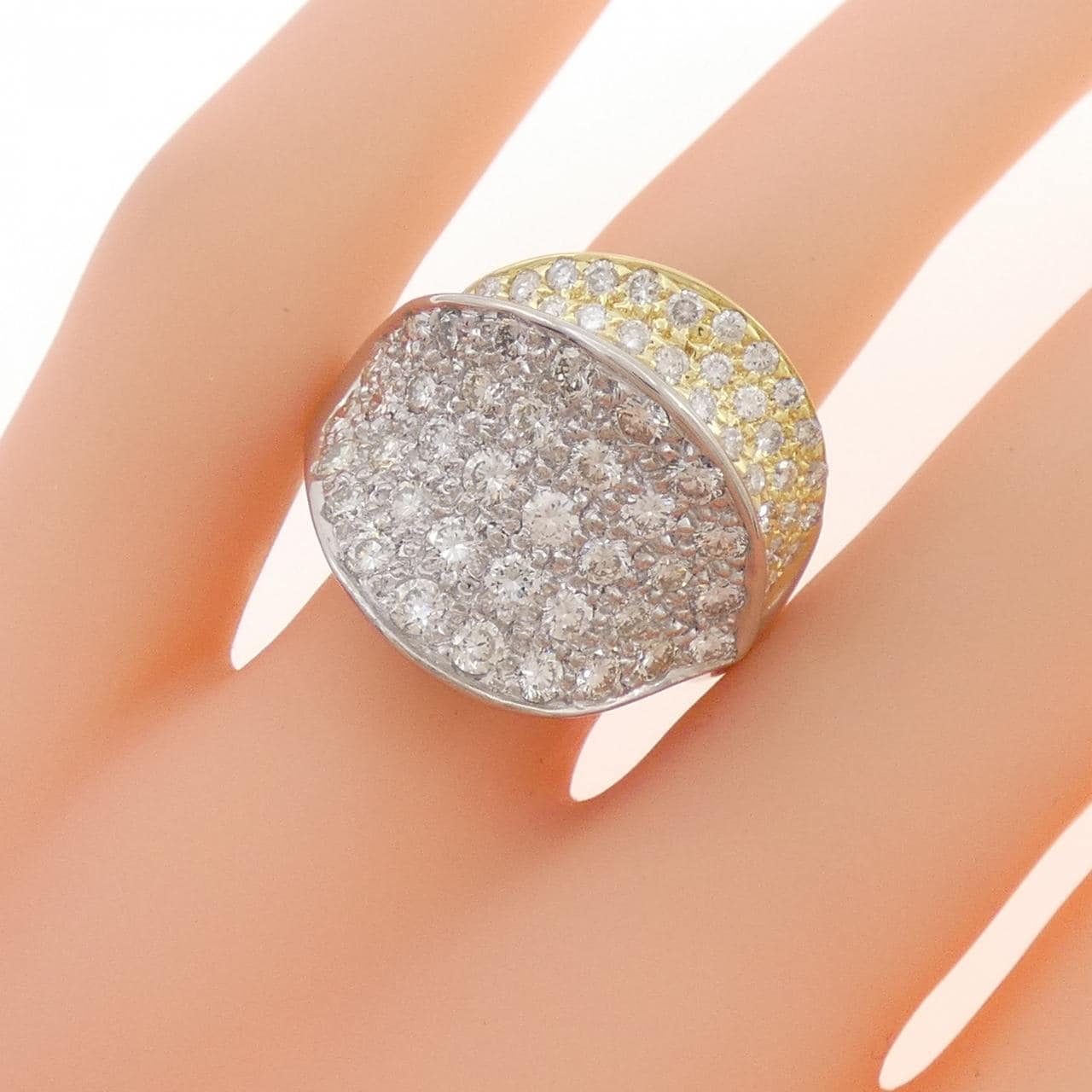 PT900/K18YG パヴェ ダイヤモンド リング 2.15CT