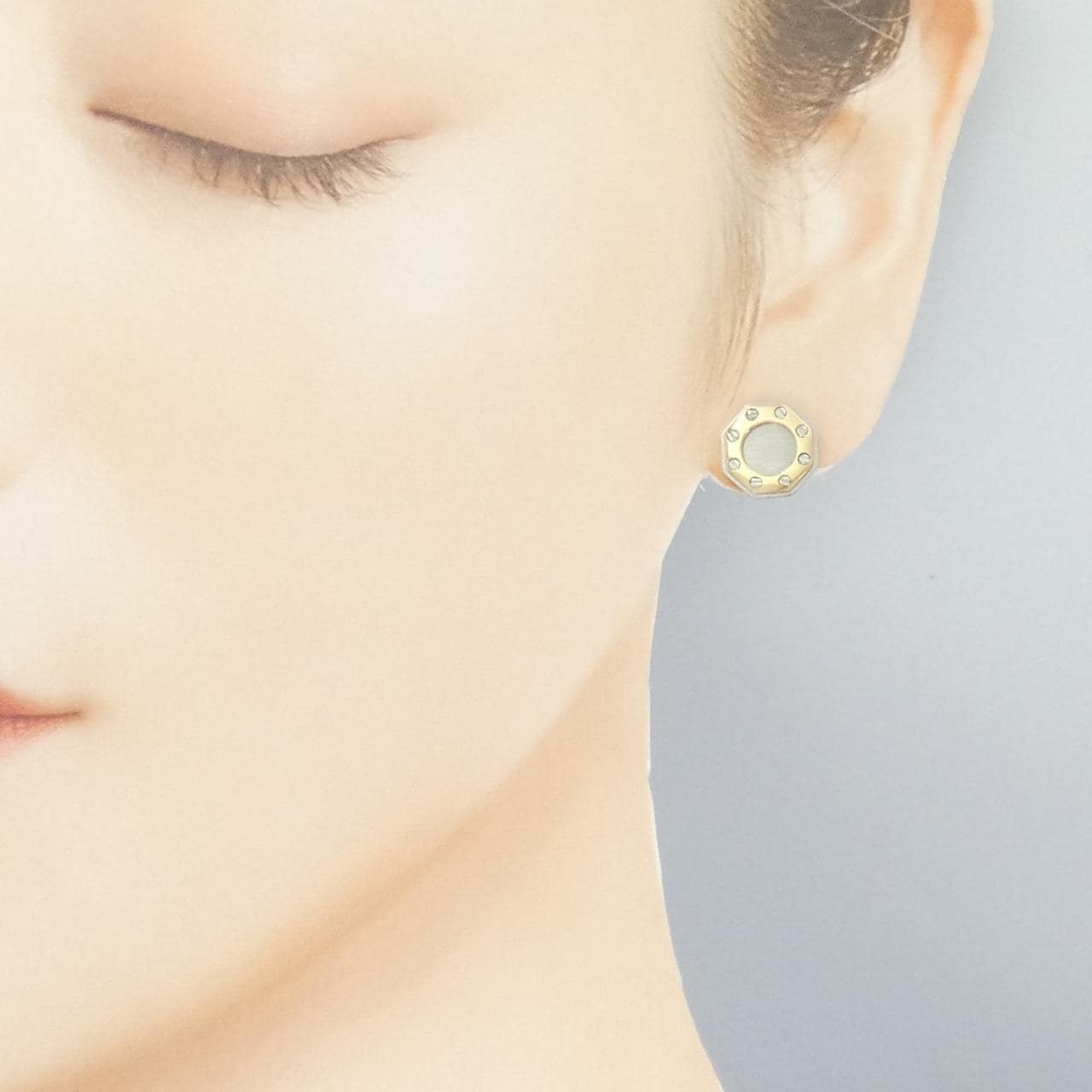 カルティエ 750YG/ST ピアス