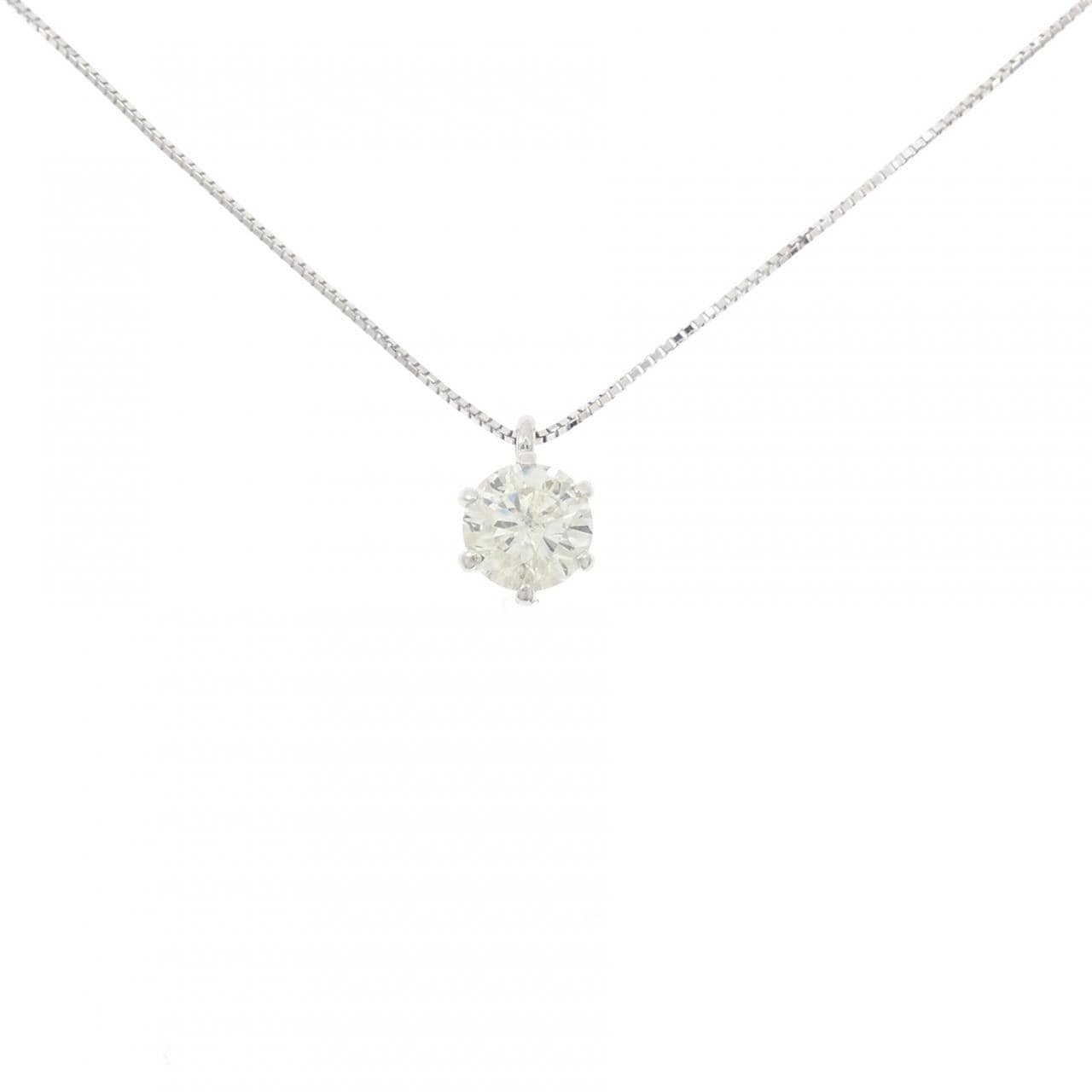 K18WG ソリティア ダイヤモンド ネックレス 1.10CT
