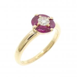K18YG ルビー リング 0.60CT