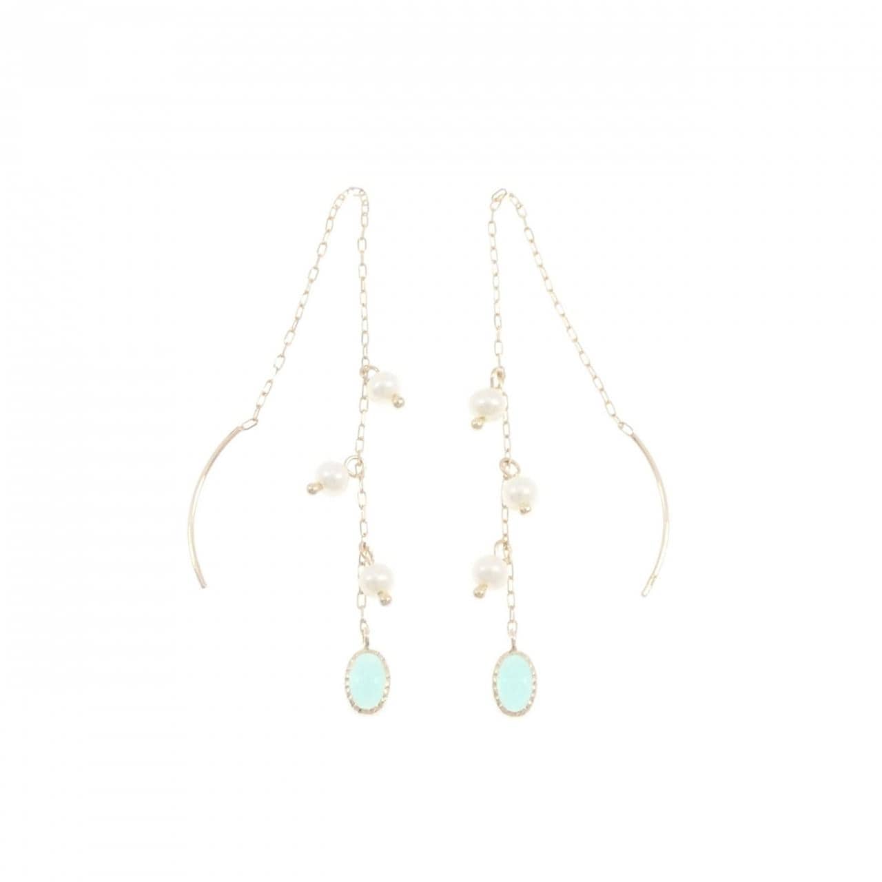 K10YG カルセドニー ピアス