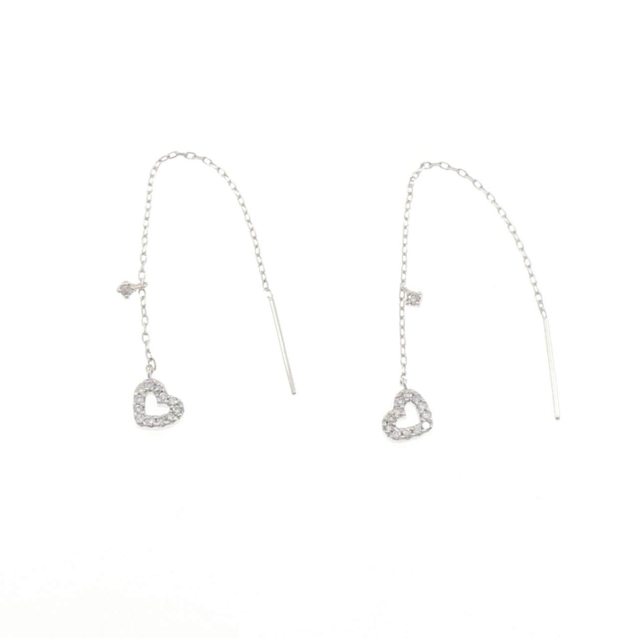 クミキョク ハート ダイヤモンド ピアス 0.18CT