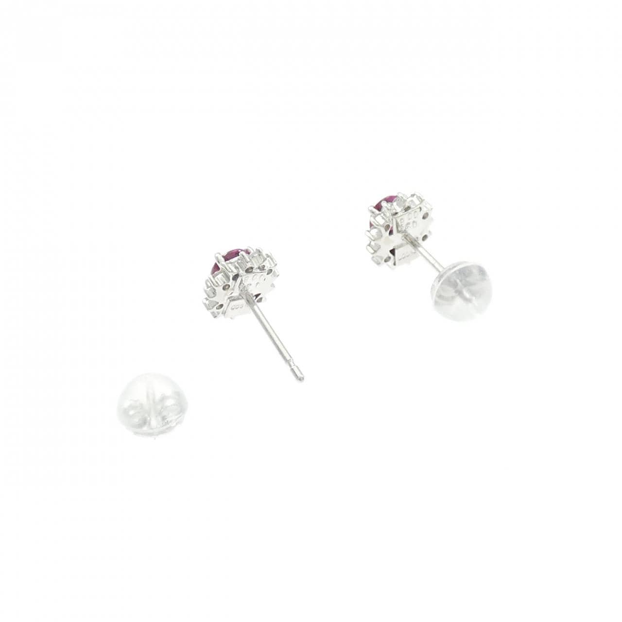PT900 ルビー ピアス 0.69CT