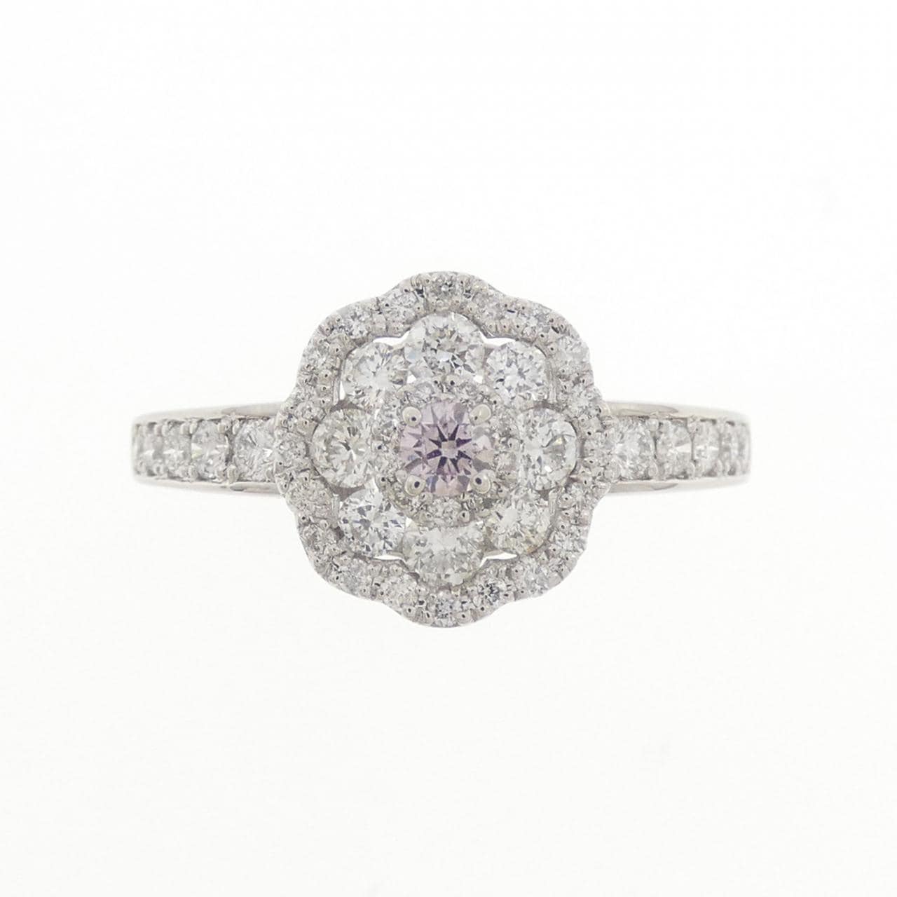 PT900 フラワー ピンクダイヤモンド リング 0.063CT