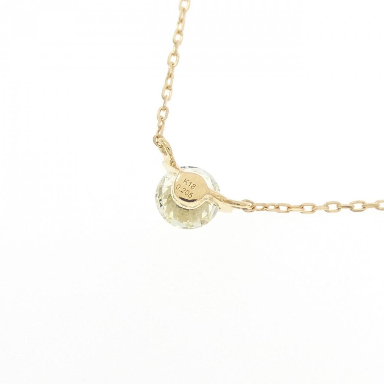 18K Yellow Gold Diamond Necklace 0.205CT