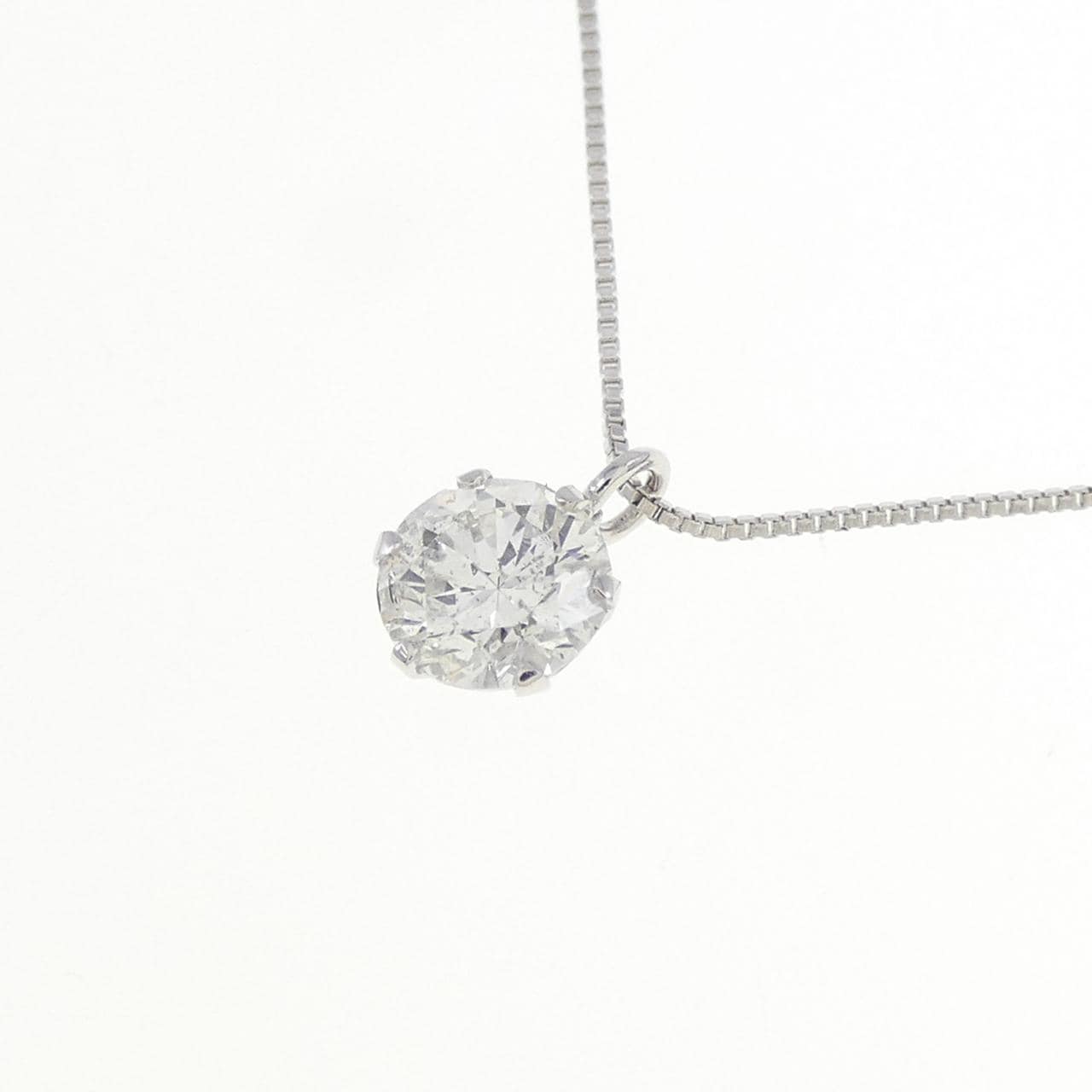 K18WG ソリティア ダイヤモンド ネックレス 0.370CT