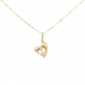 K18YG/750YG ハート ダイヤモンド ネックレス 0.05CT