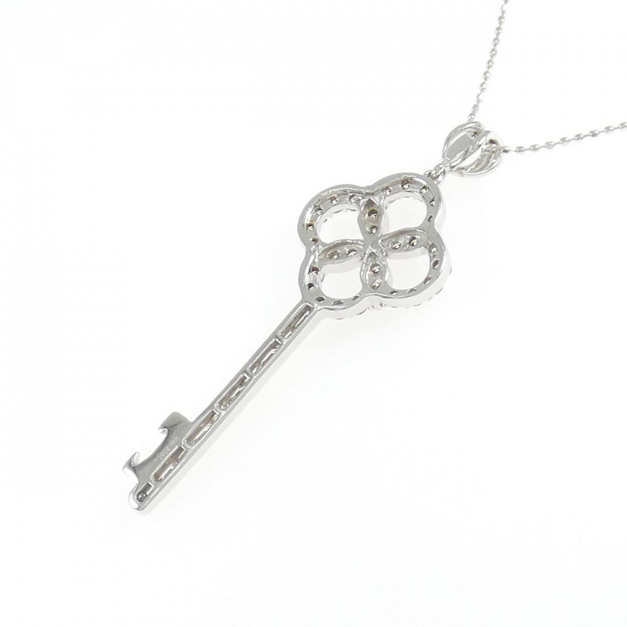 K18WG キー ダイヤモンド ネックレス 0.62CT