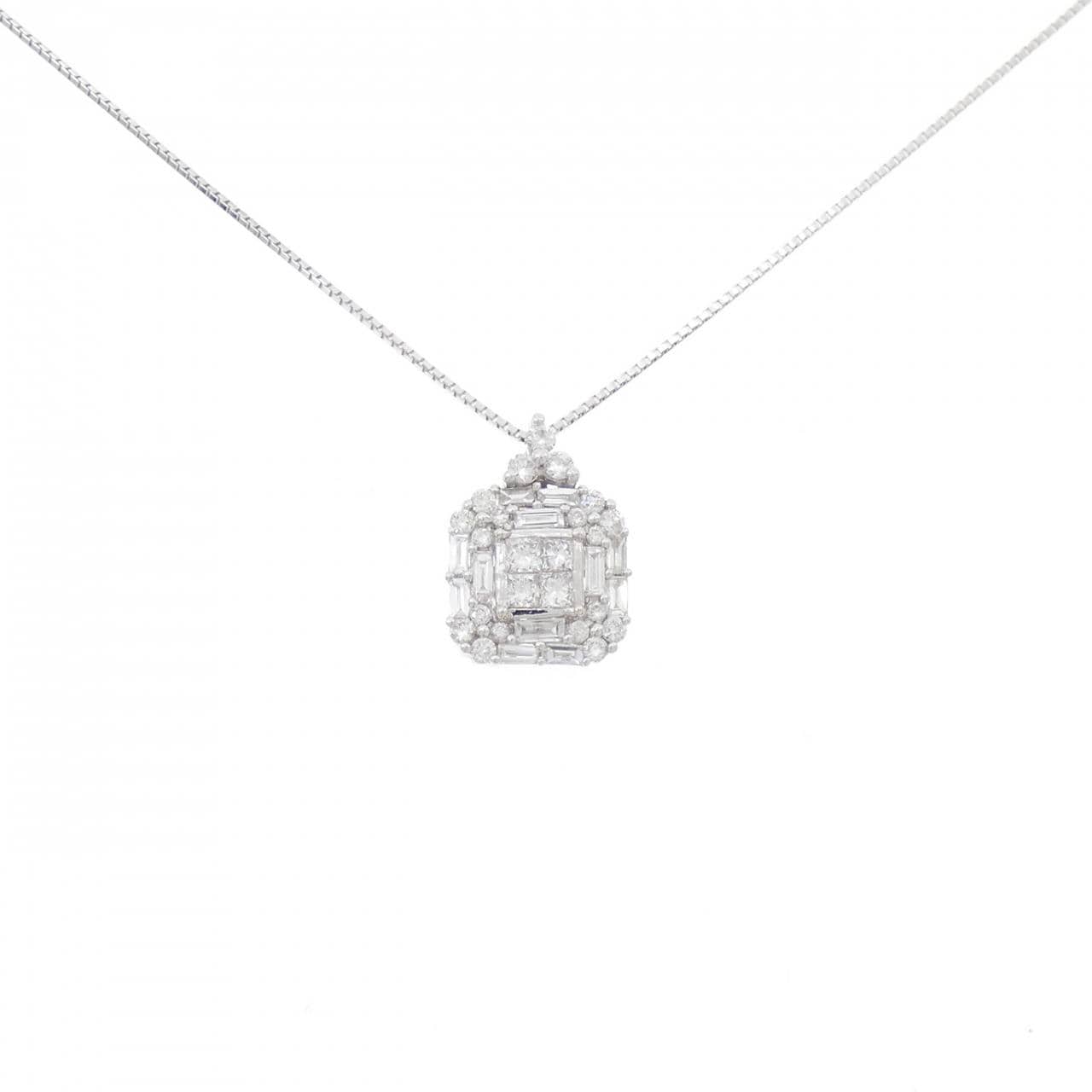 K18WG ダイヤモンド ネックレス 0.75CT