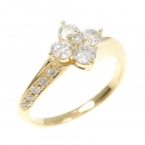 K18YG フラワー ダイヤモンド リング 0.65CT