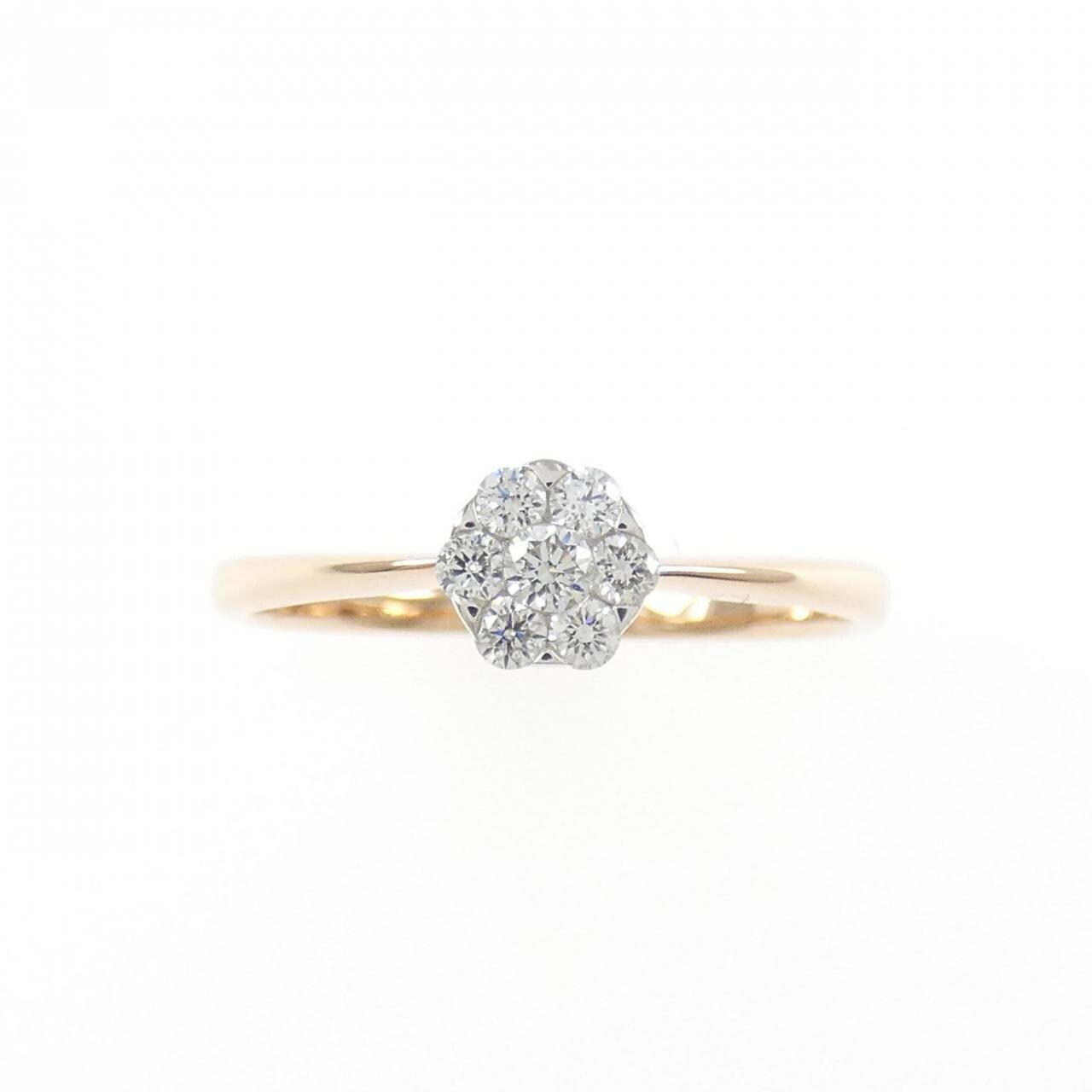K18PG/K18WG フラワー ダイヤモンド リング 0.15CT