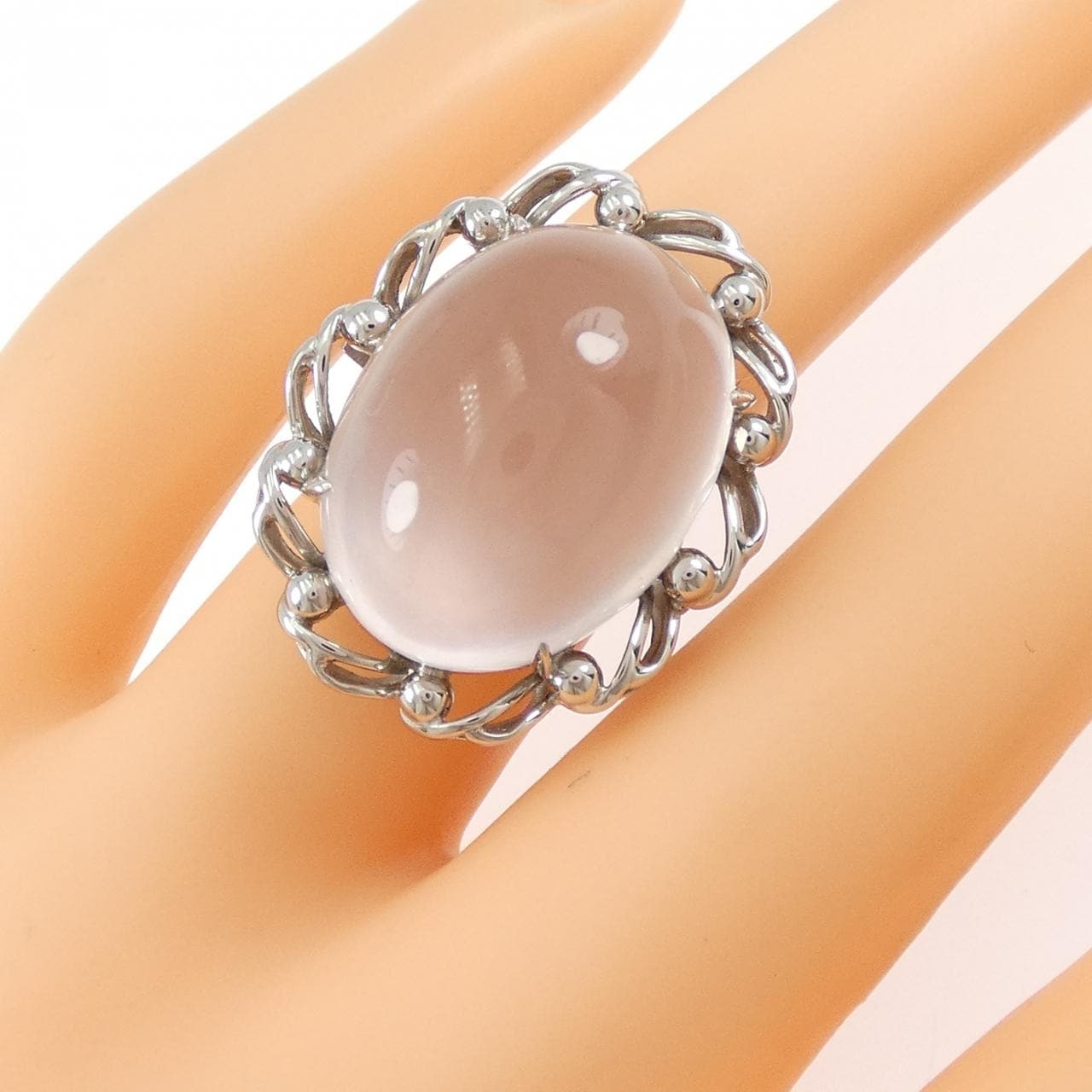 PT900 ローズクオーツ リング