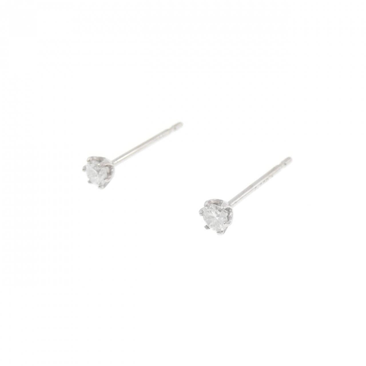 PT900 ソリティア ダイヤモンド ピアス 0.10CT