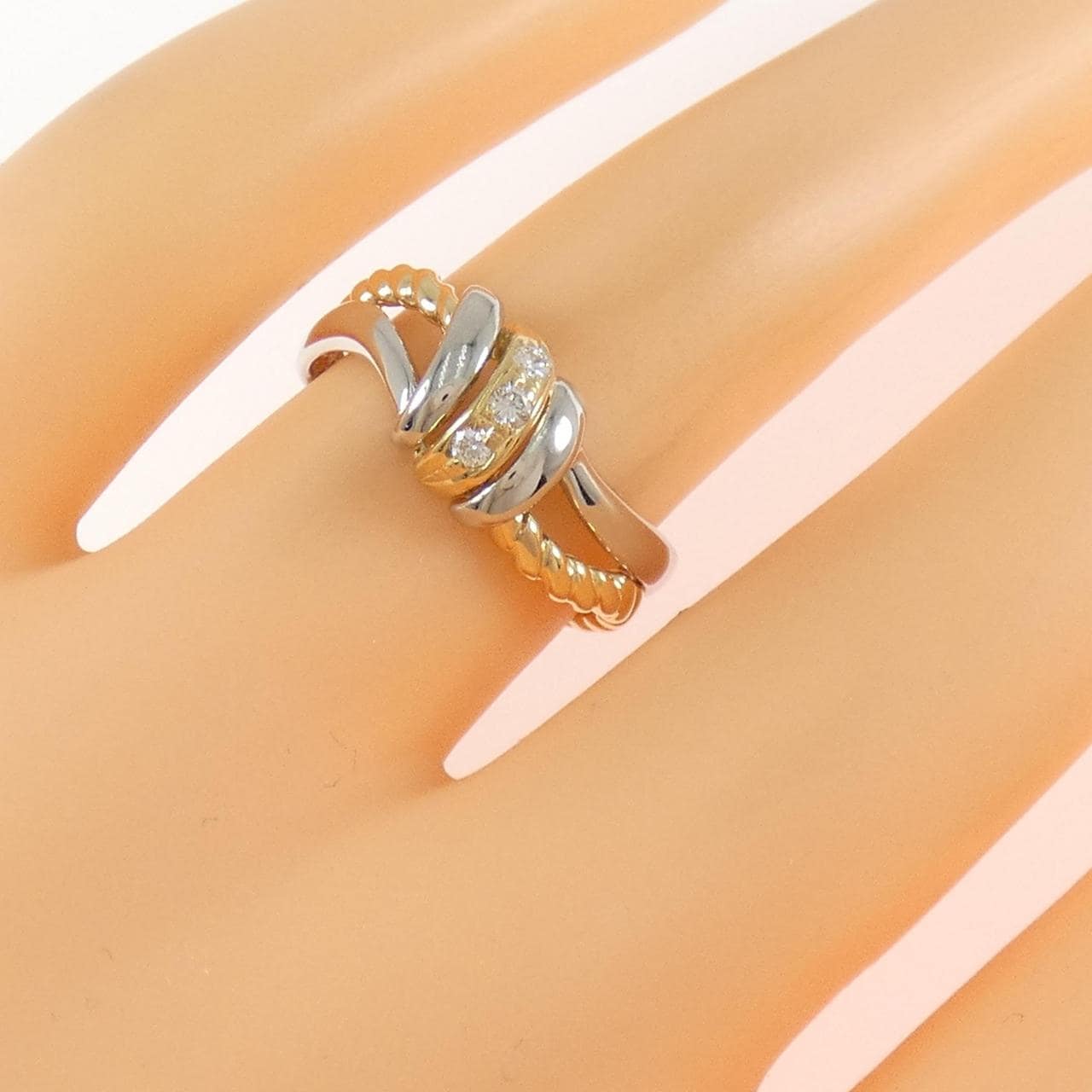 K18YG/K18WG ダイヤモンド リング 0.16CT