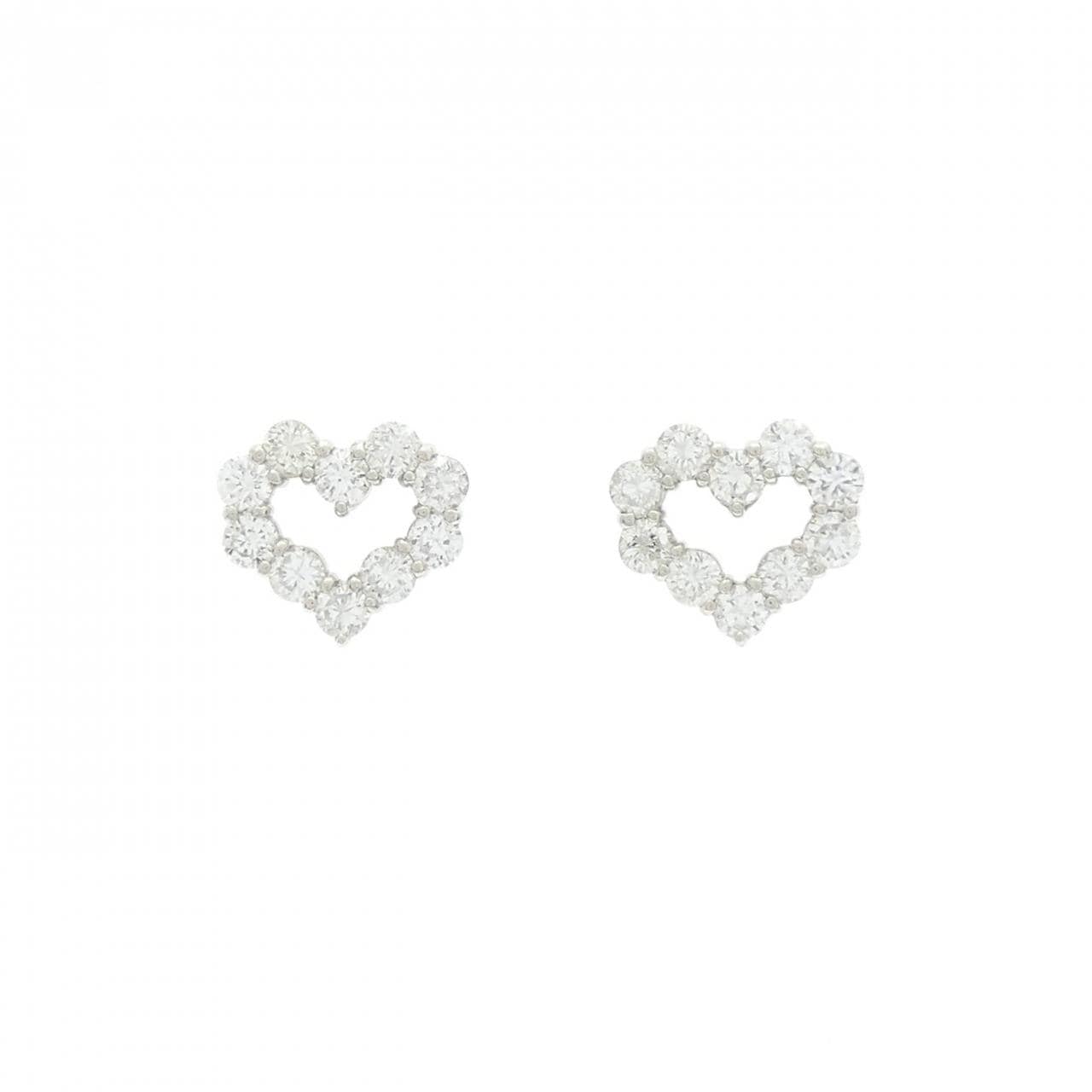 PT900 ハート ダイヤモンド ピアス 0.82CT