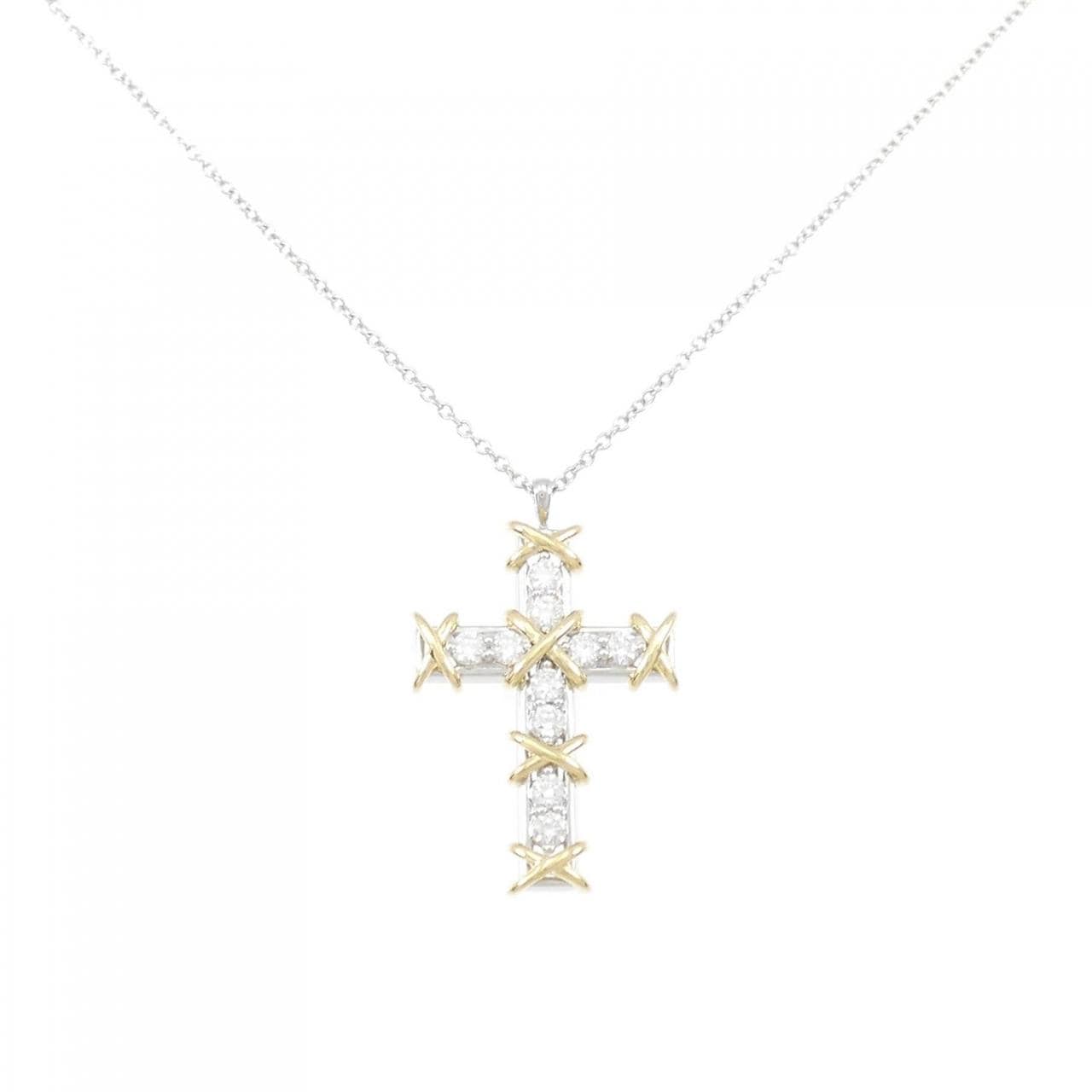 TIFFANY 10 stone cross necklace