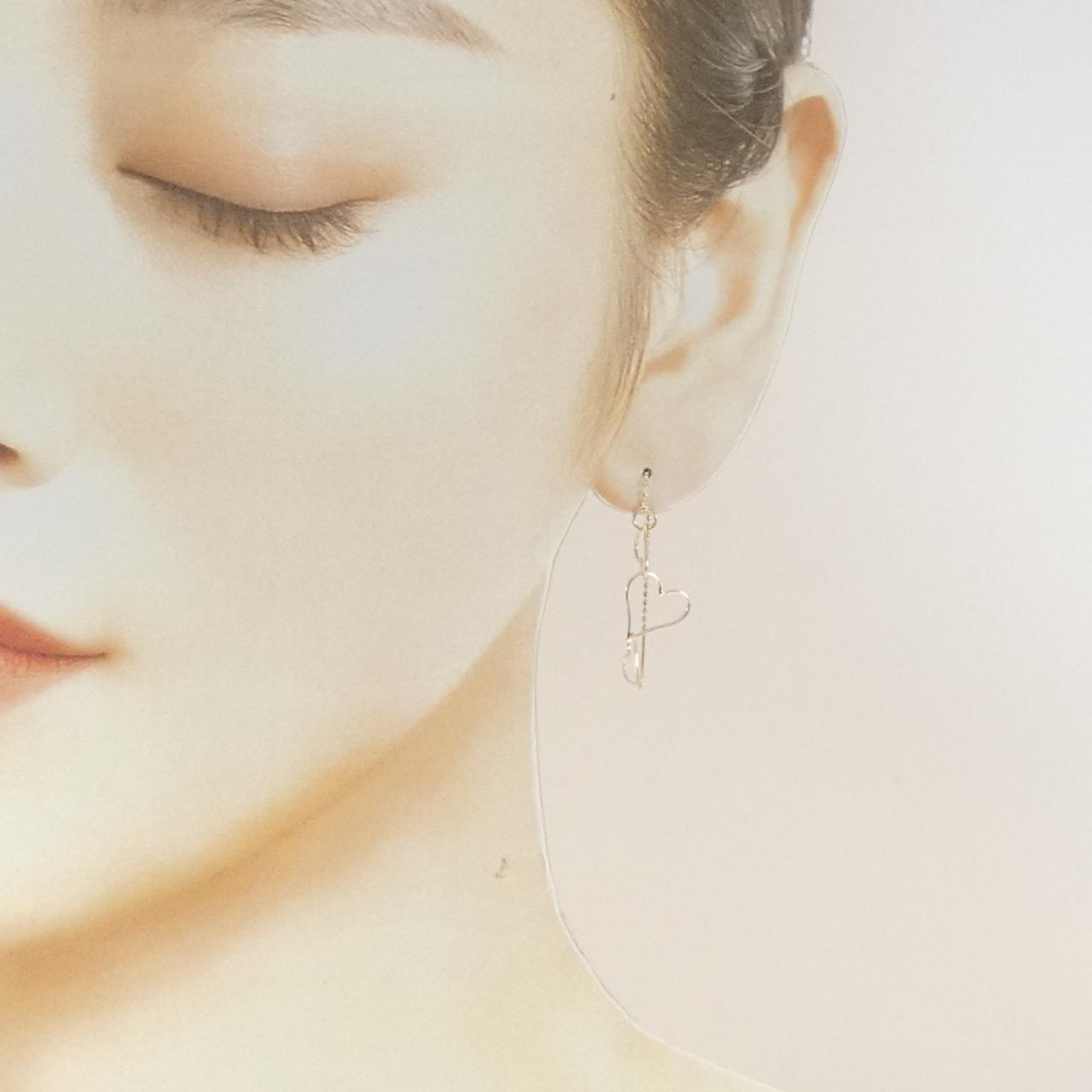 K10YG ハート ピアス