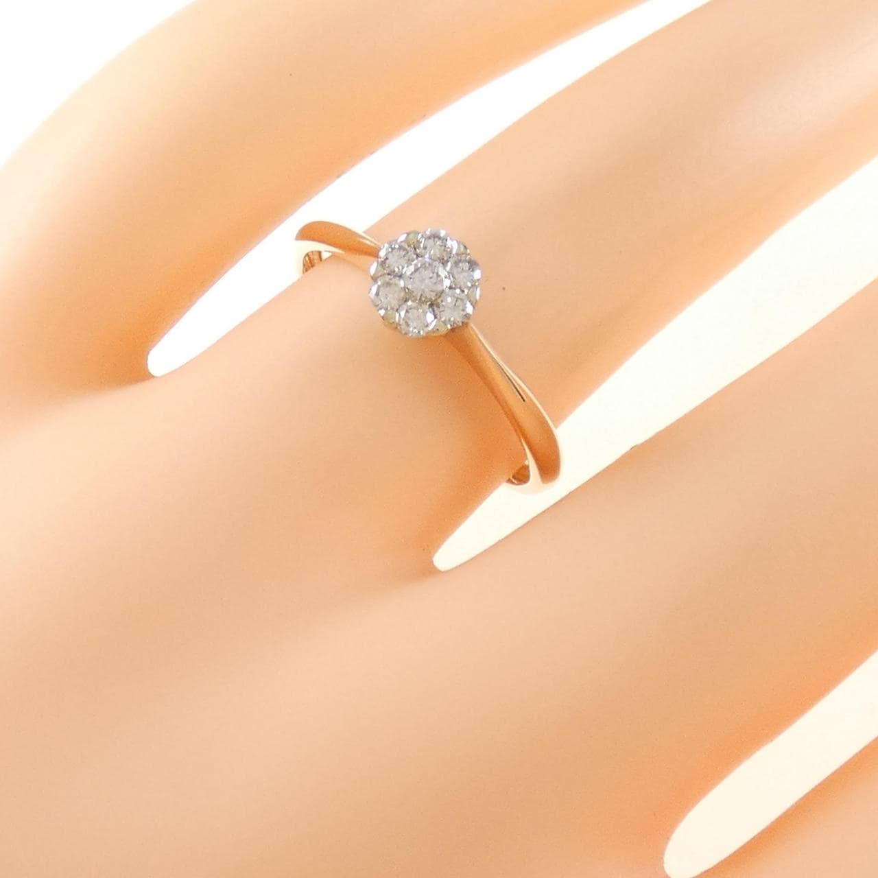 K18PG/K18WG フラワー ダイヤモンド リング 0.20CT