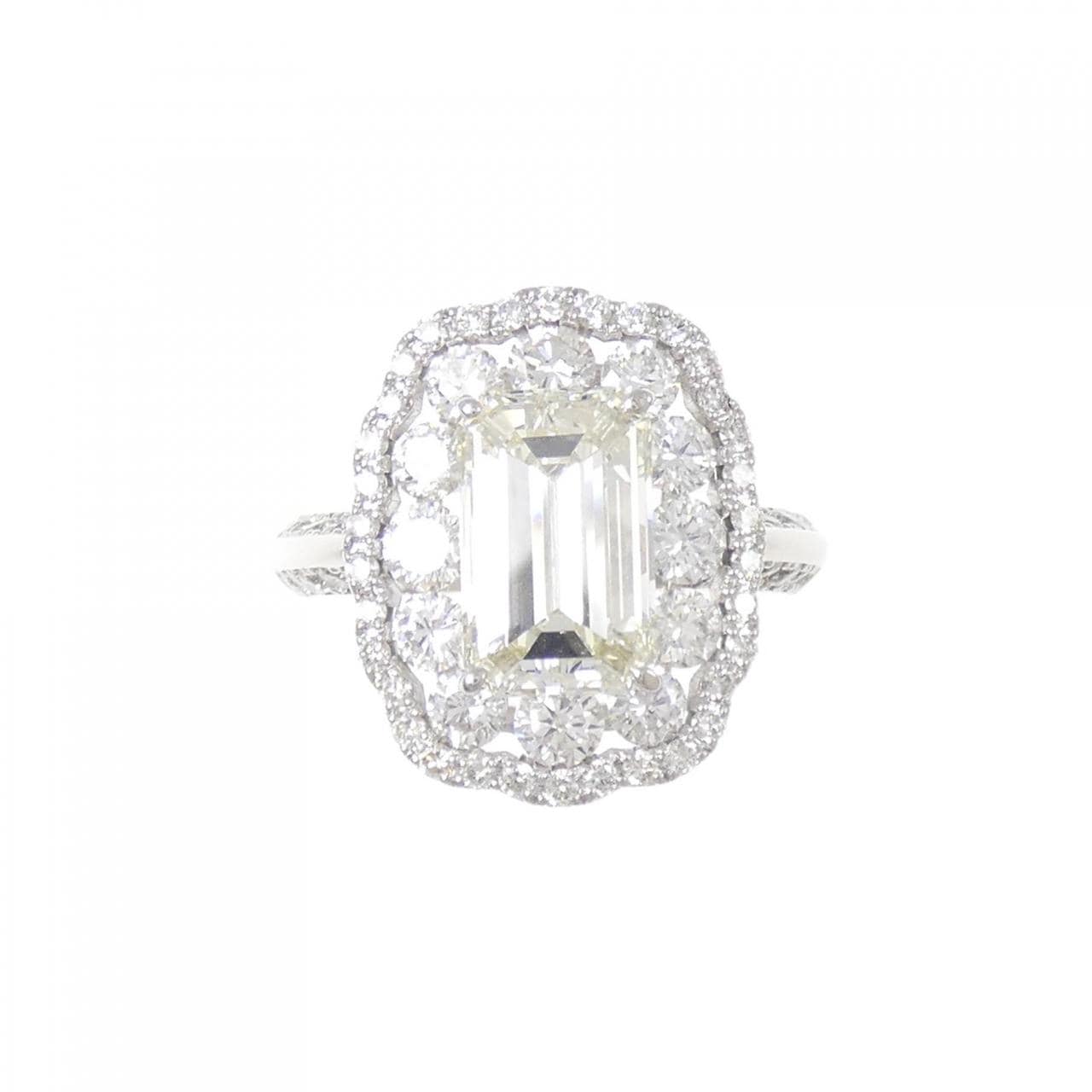 PT900 ダイヤモンド リング 2.648CT M VVS2 エメラルドカット
