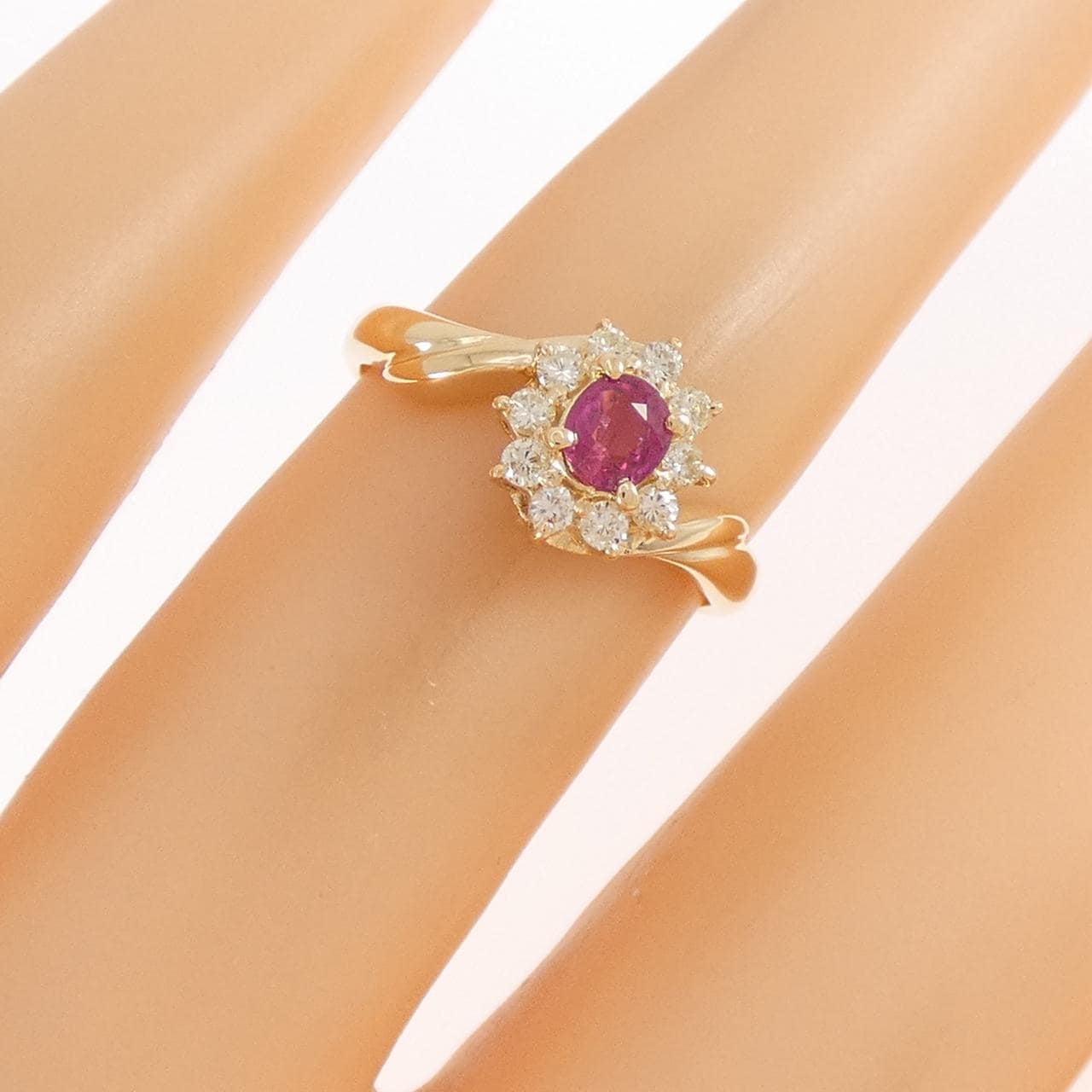 K18YG ルビー リング 0.21CT