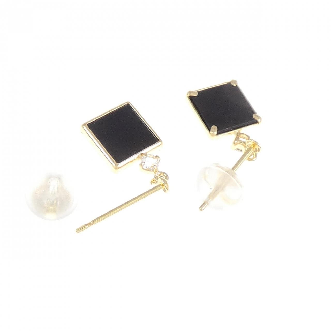 [BRAND NEW] K18YG onyx earrings