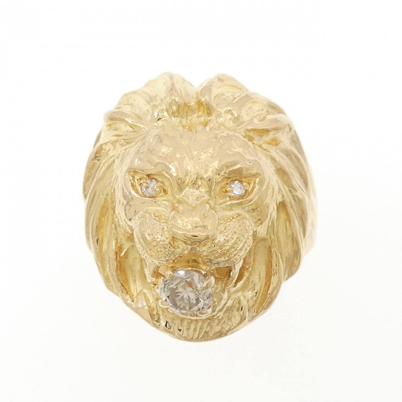 K18YG 狮子钻石戒指 0.27克拉