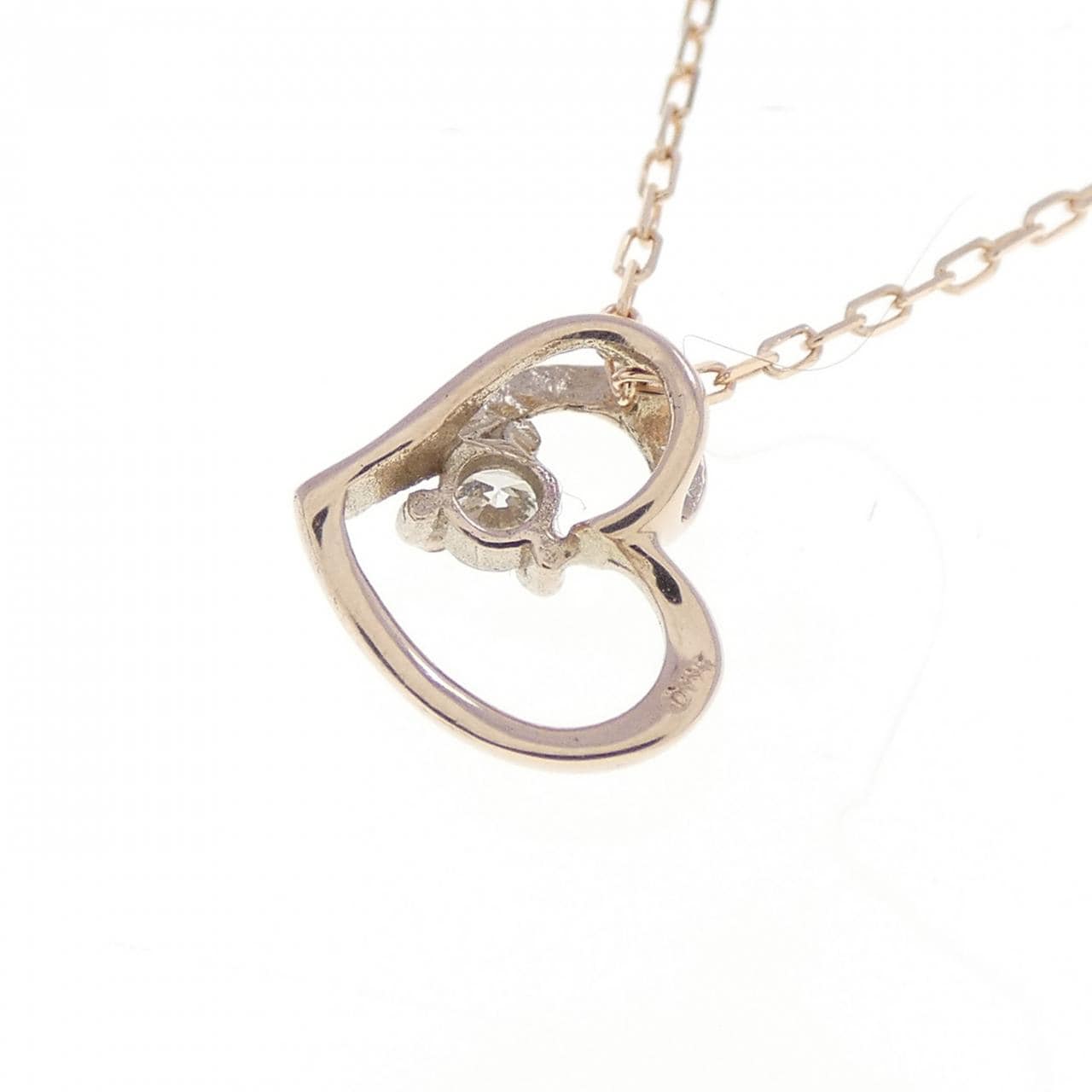 K10PG ハート ダイヤモンド ネックレス 0.03CT