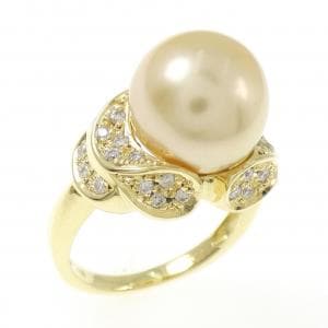 K18YG 白蝶パール リング 10.6mm