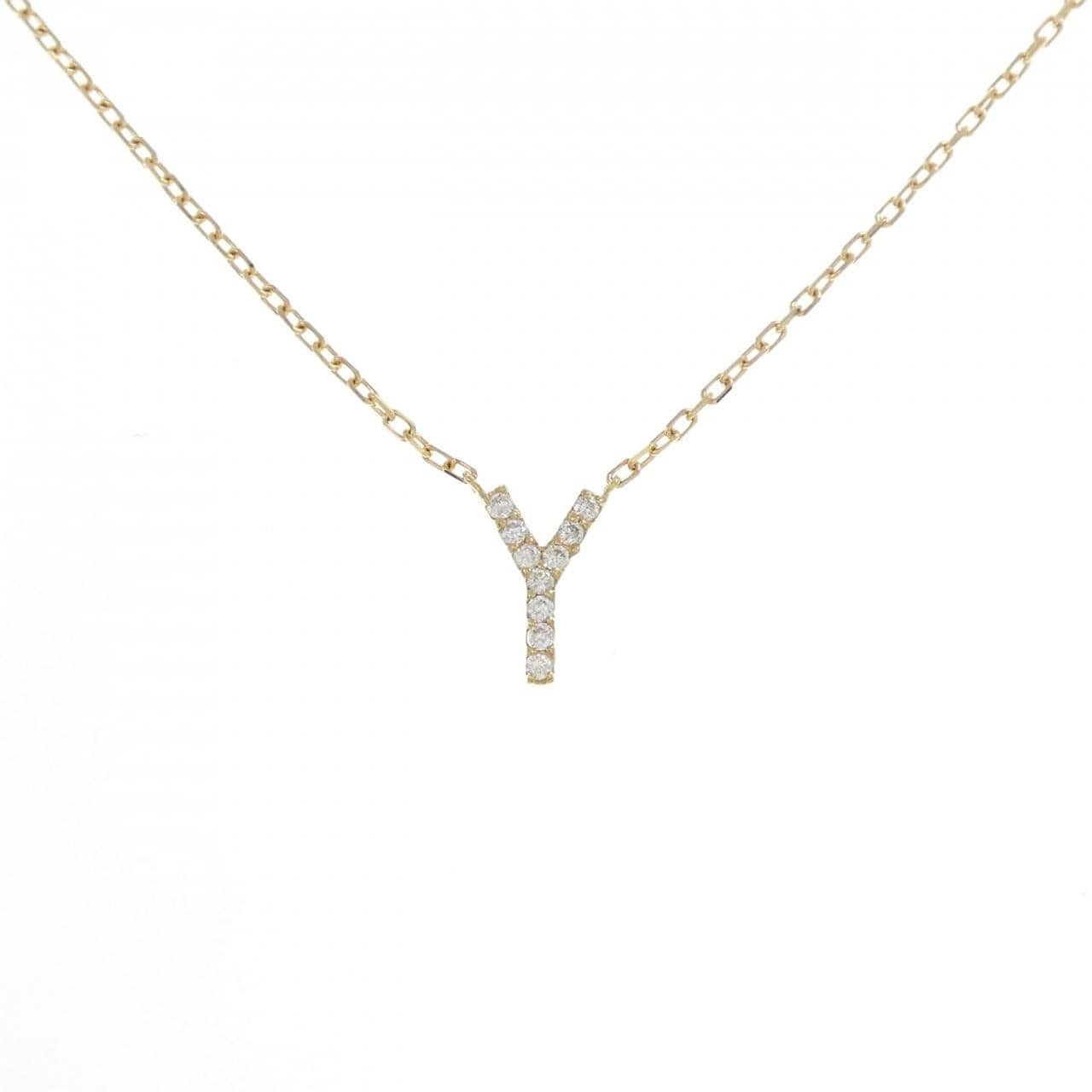 K18YG イニシャルY ダイヤモンド ネックレス 0.05CT