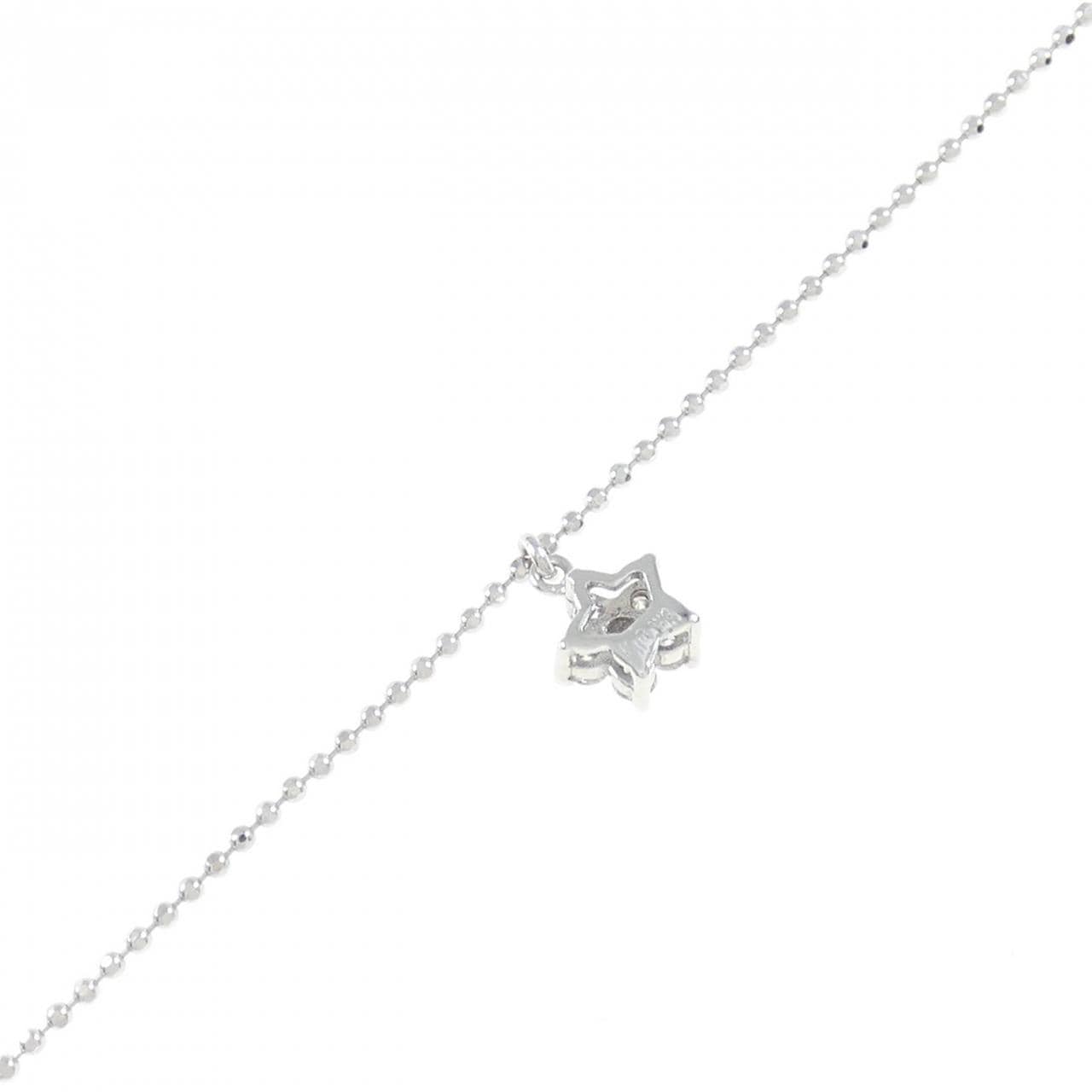 K18WG 花形鑽石手鍊 0.10CT