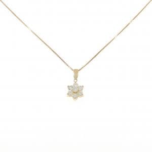 K18YG フラワー ダイヤモンド ネックレス 1.13CT