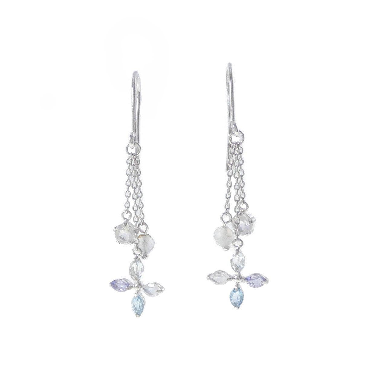 K14WG カラーストーン ピアス