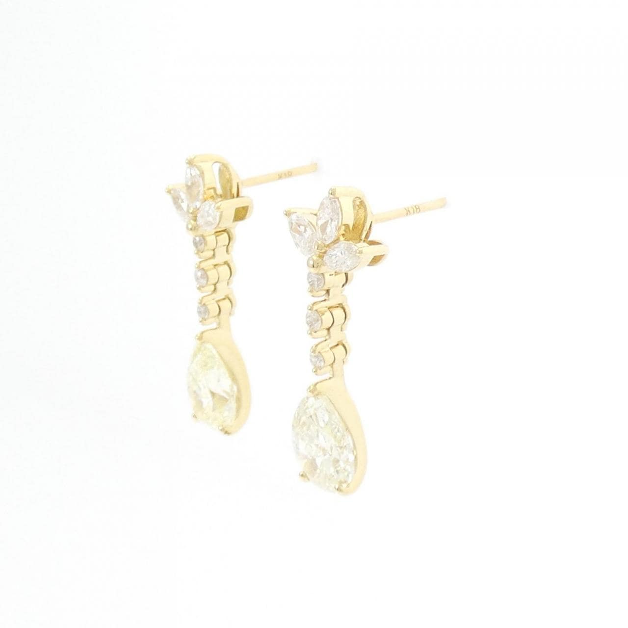 K18YG ダイヤモンド ピアス 2.041CT