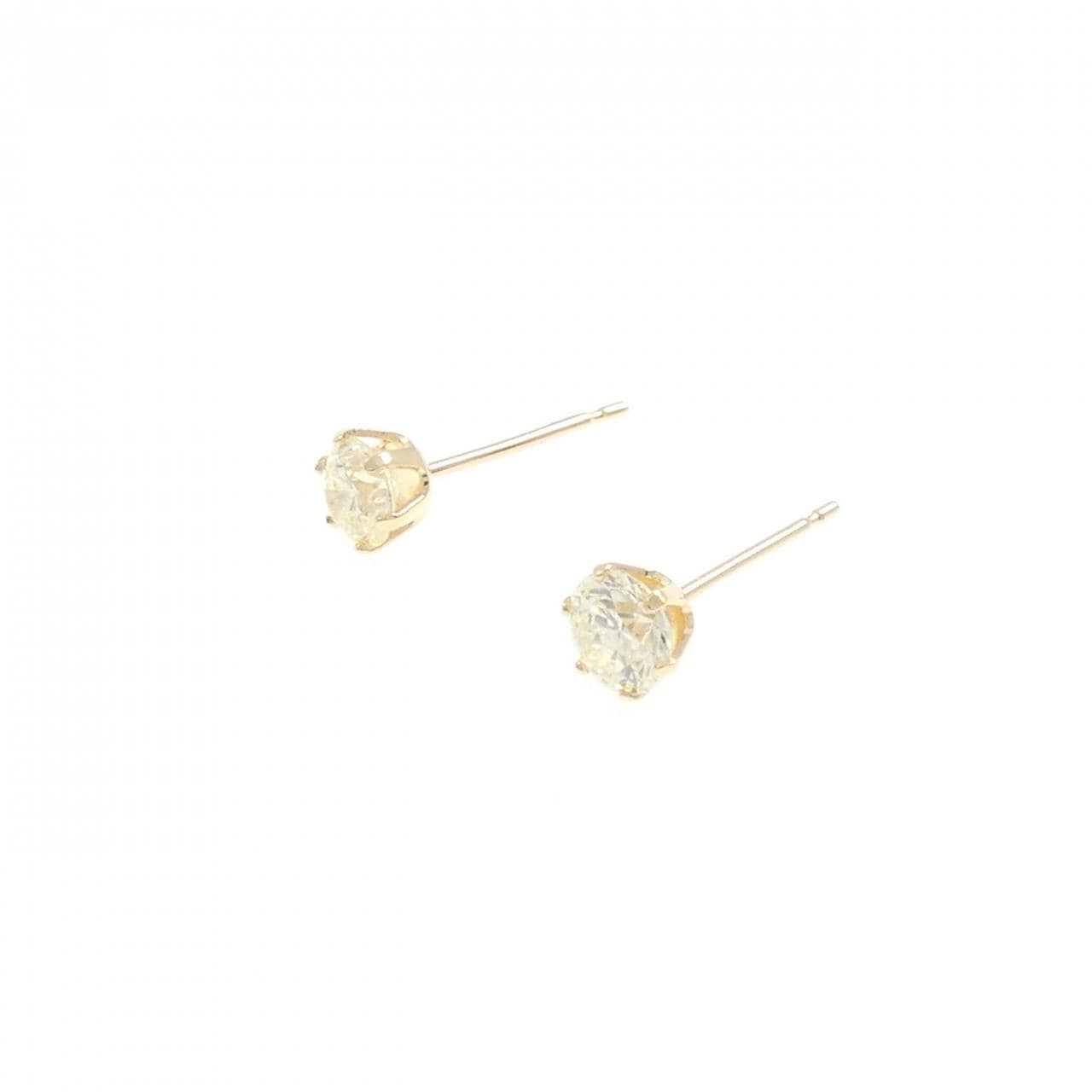 K18YG ソリティア ダイヤモンド ピアス 0.50CT
