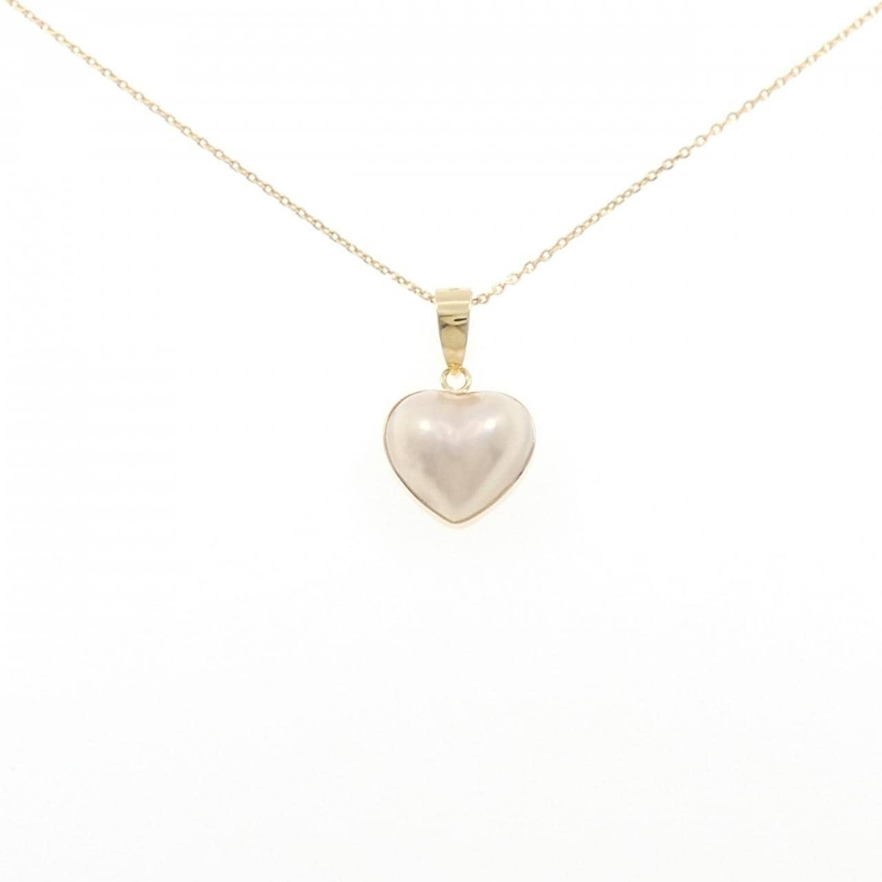 K18YG ハート マベパール ネックレス