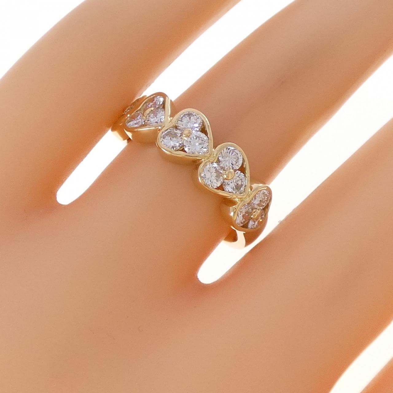 K18YG ハート ダイヤモンド リング 1.14CT